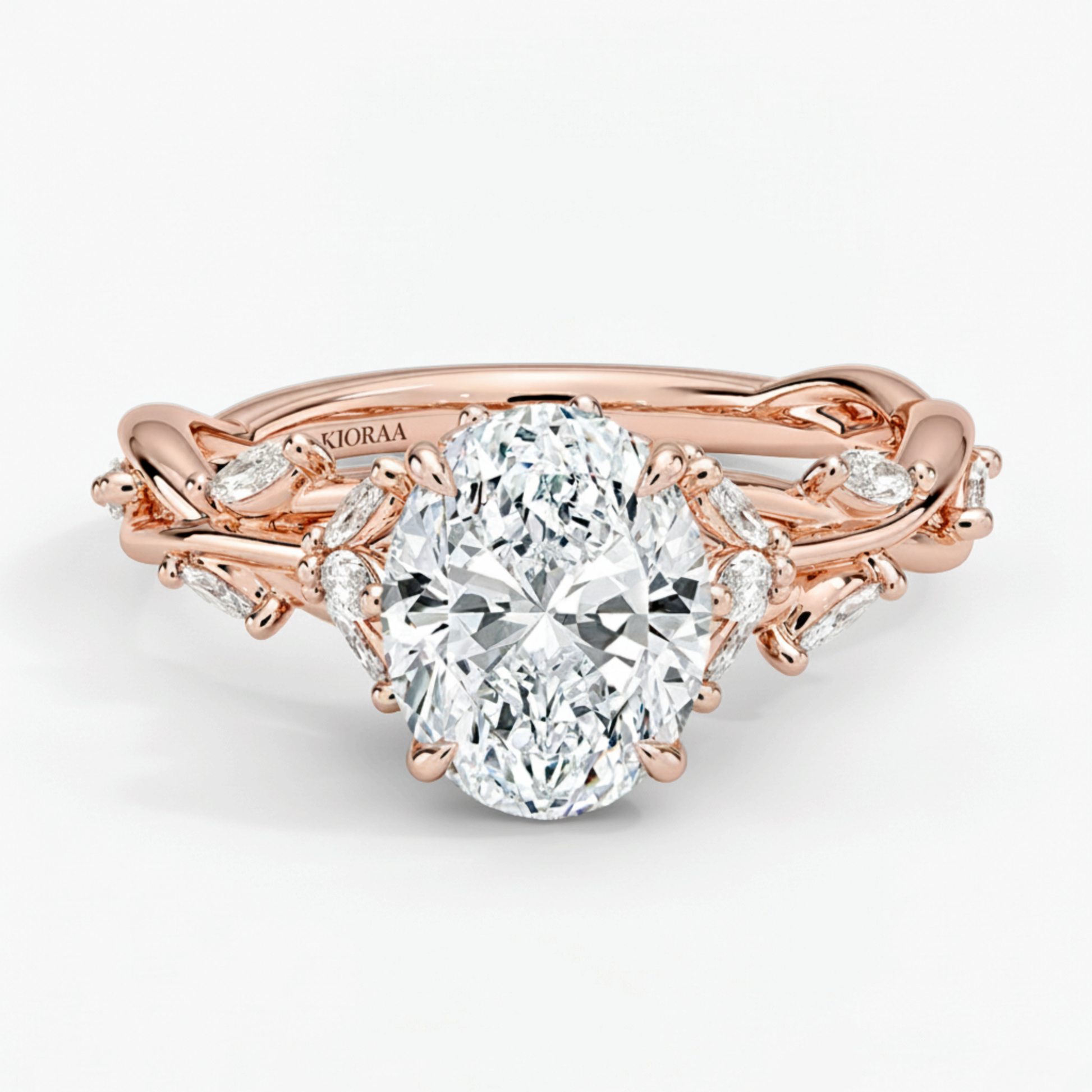 Nature Inspired Oval Engagement Ring