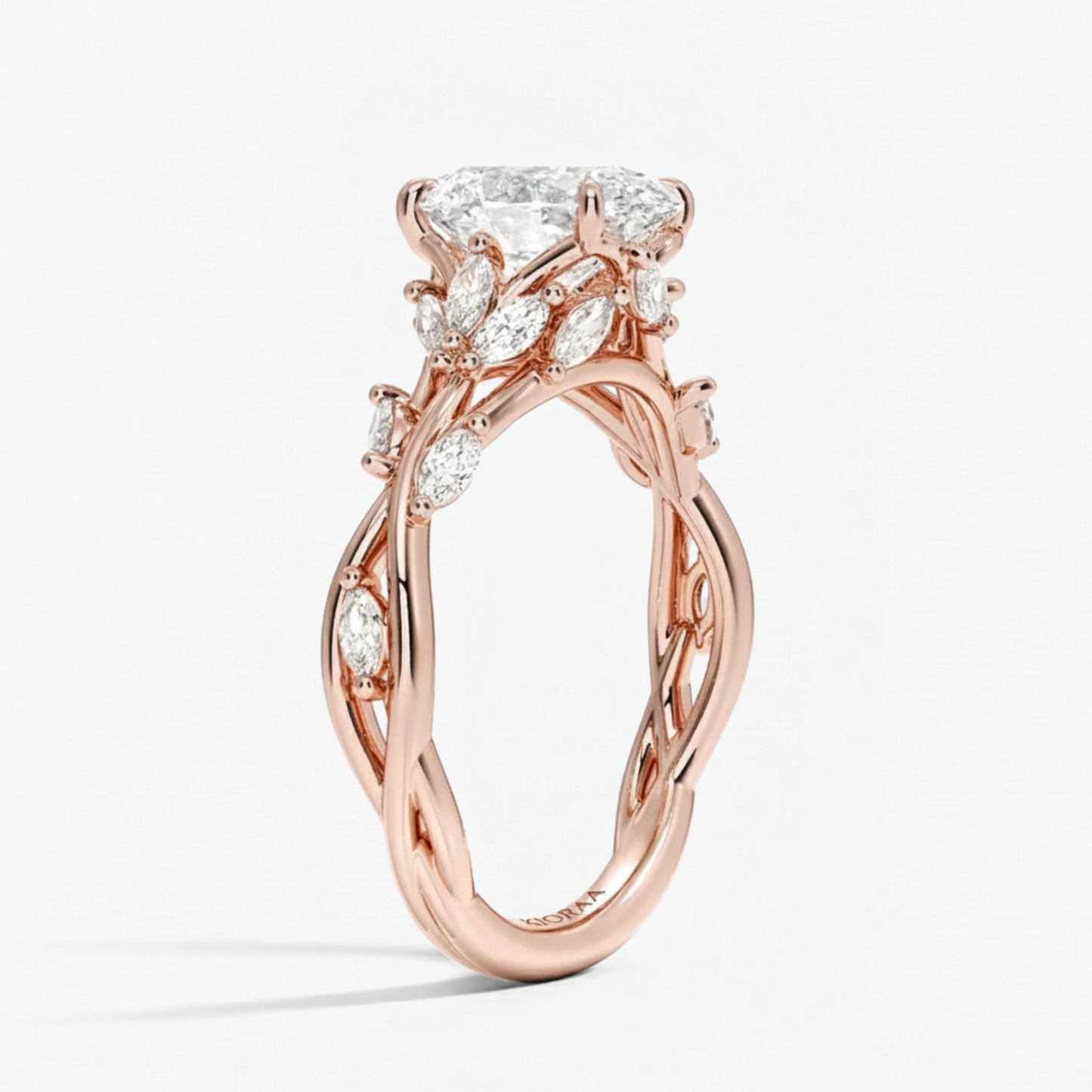 Nature Inspired Oval Engagement Ring