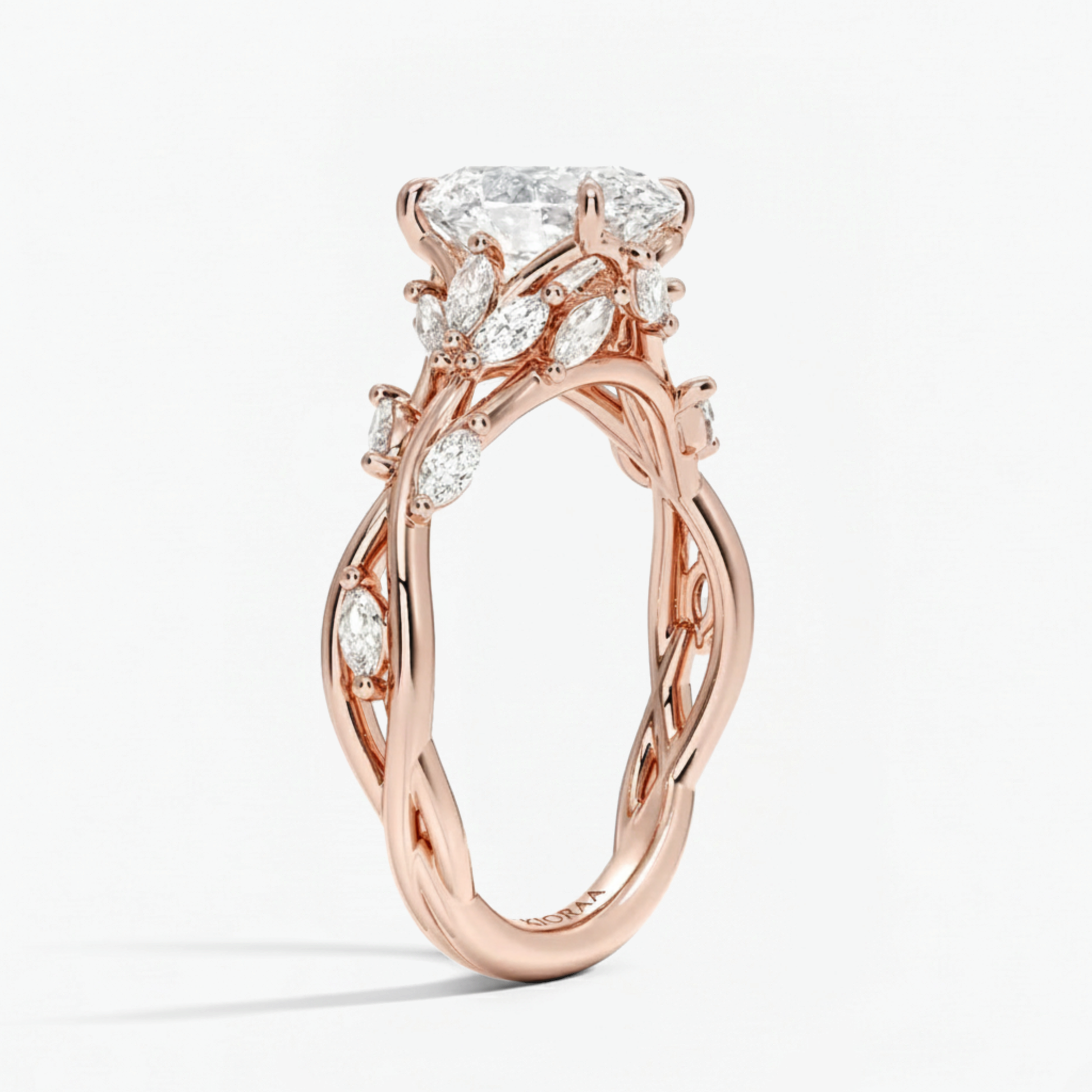Nature Inspired Oval Engagement Ring