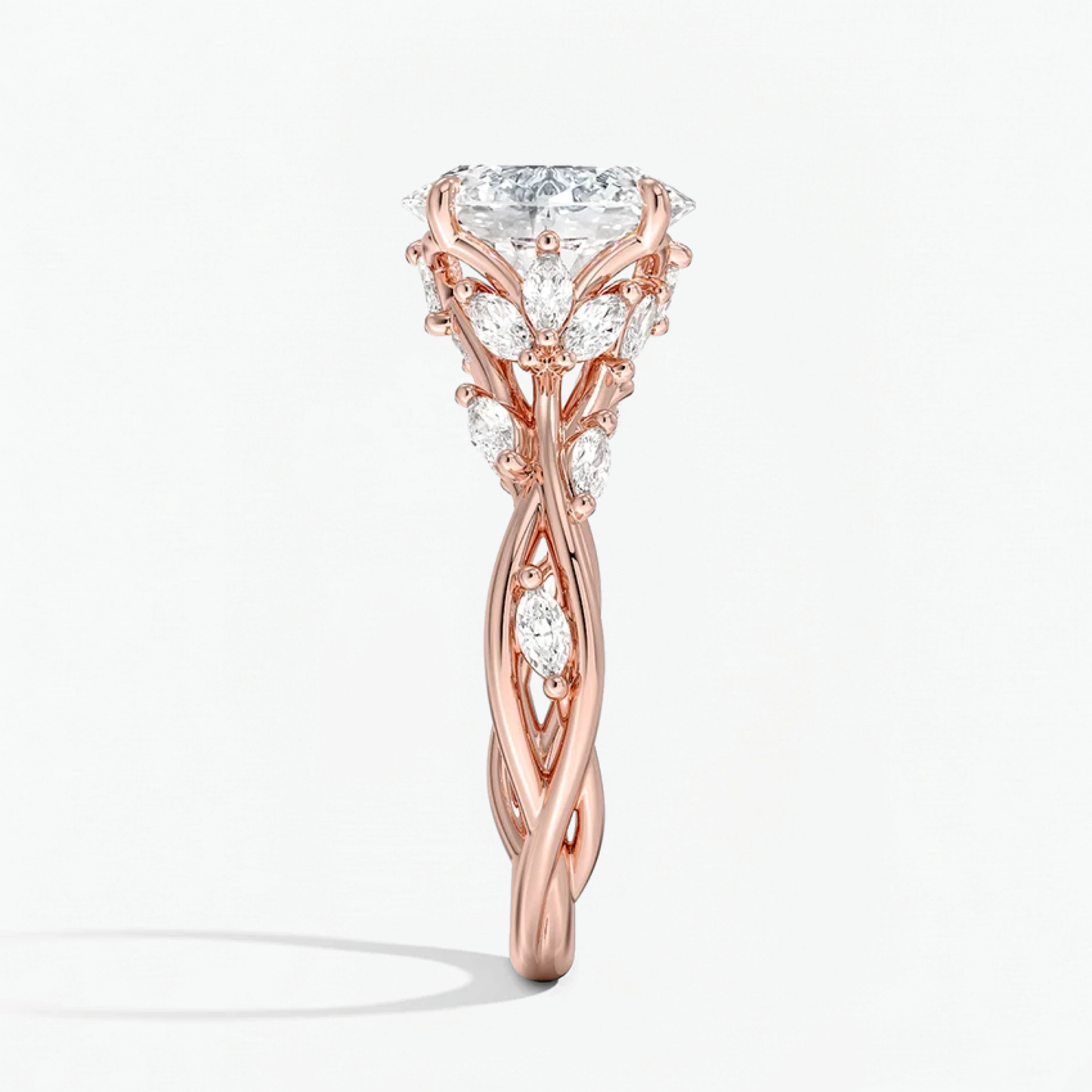 Nature Inspired Oval Engagement Ring