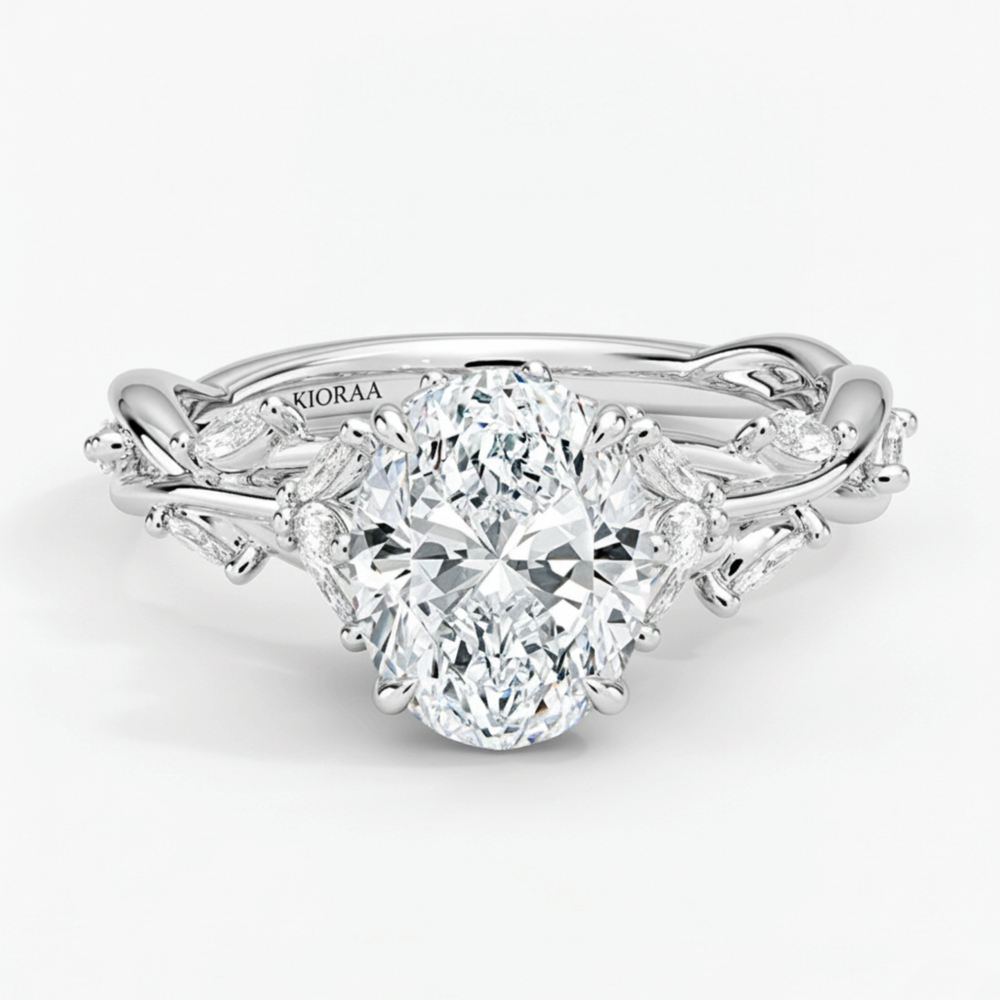 Nature Inspired Oval Engagement Ring