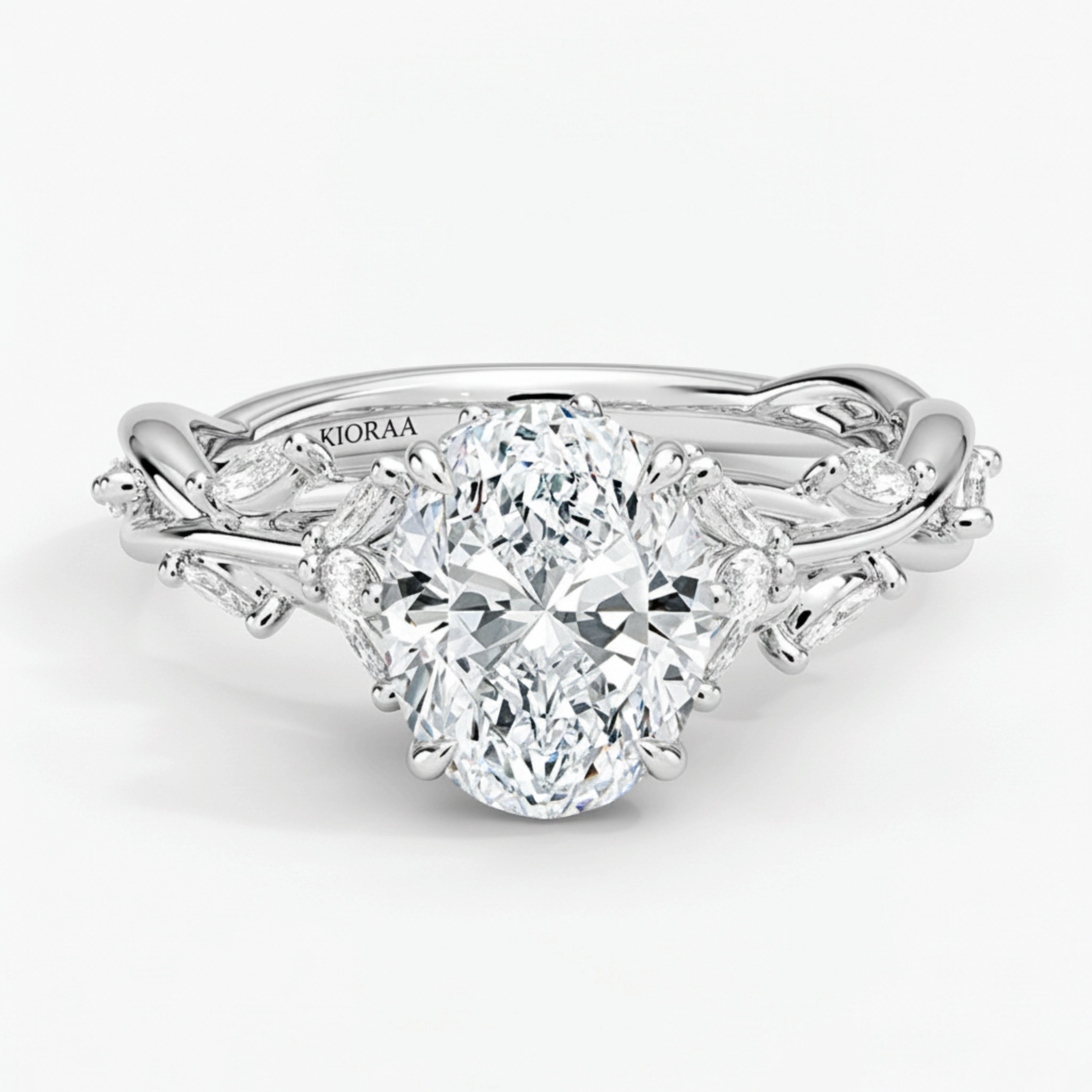 Nature Inspired Oval Engagement Ring