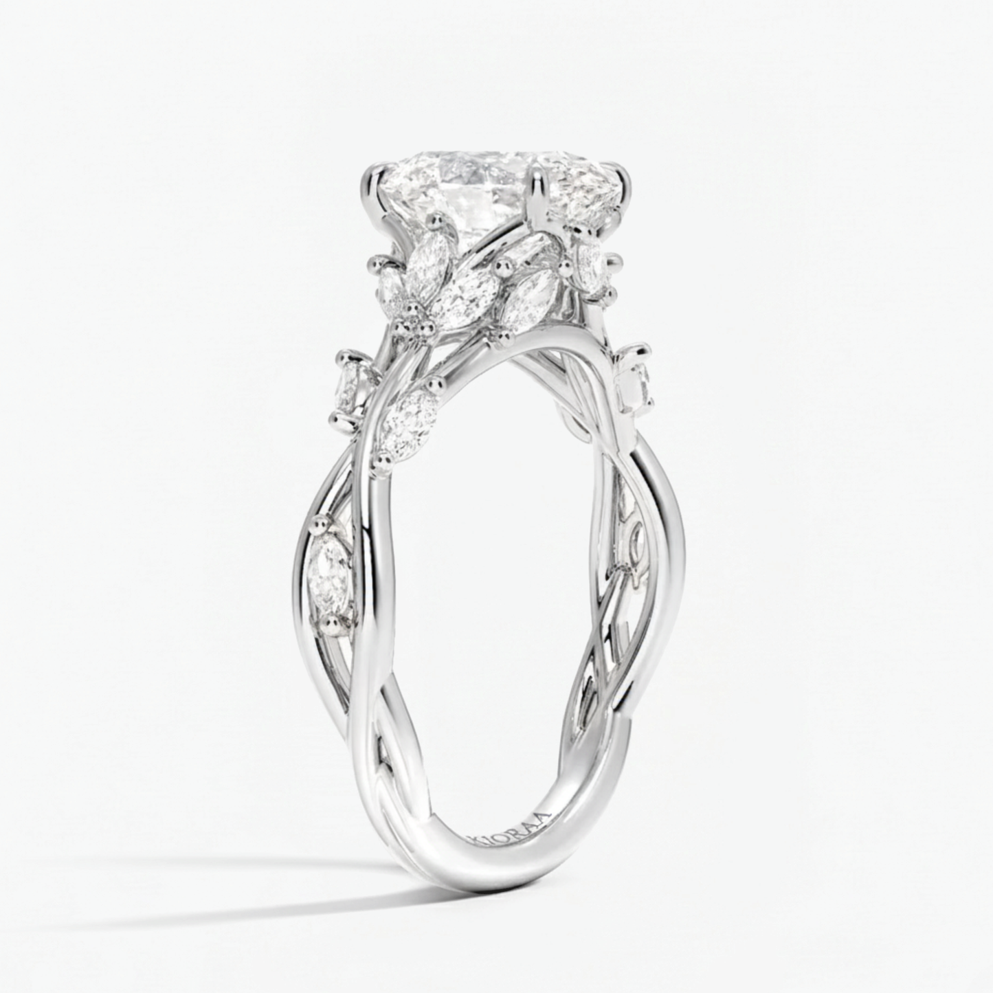 Nature Inspired Oval Engagement Ring
