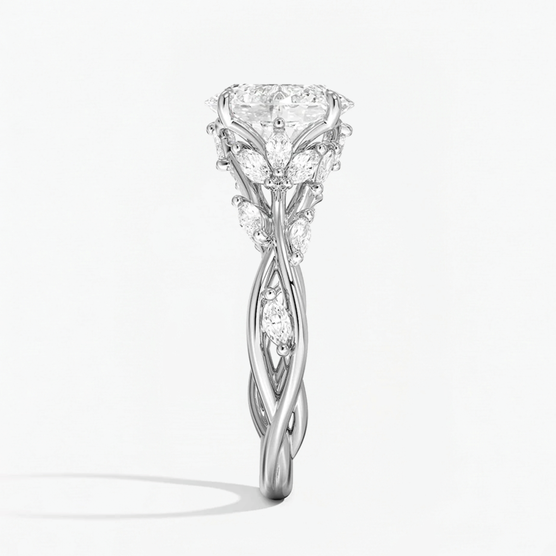 Nature Inspired Oval Engagement Ring