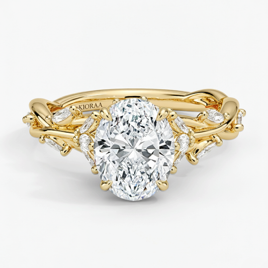 Nature Inspired Oval Engagement Ring