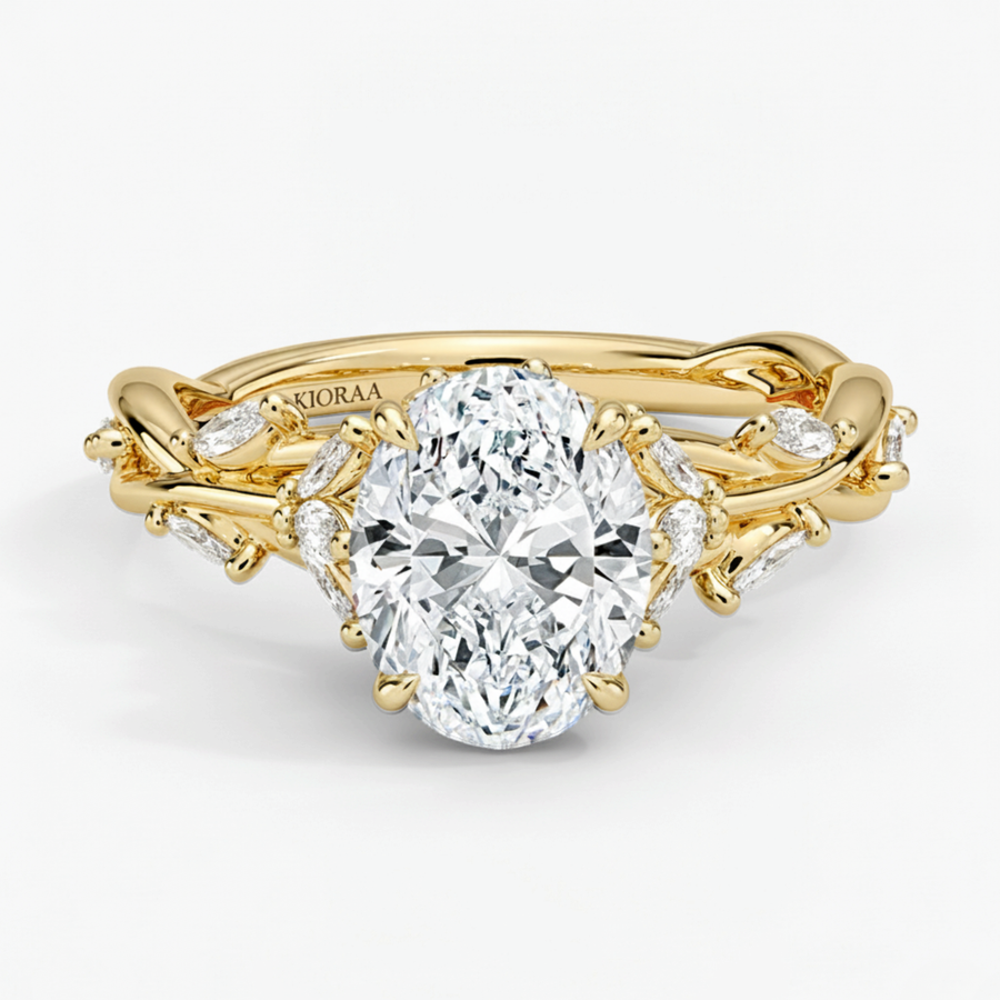 Nature Inspired Oval Engagement Ring