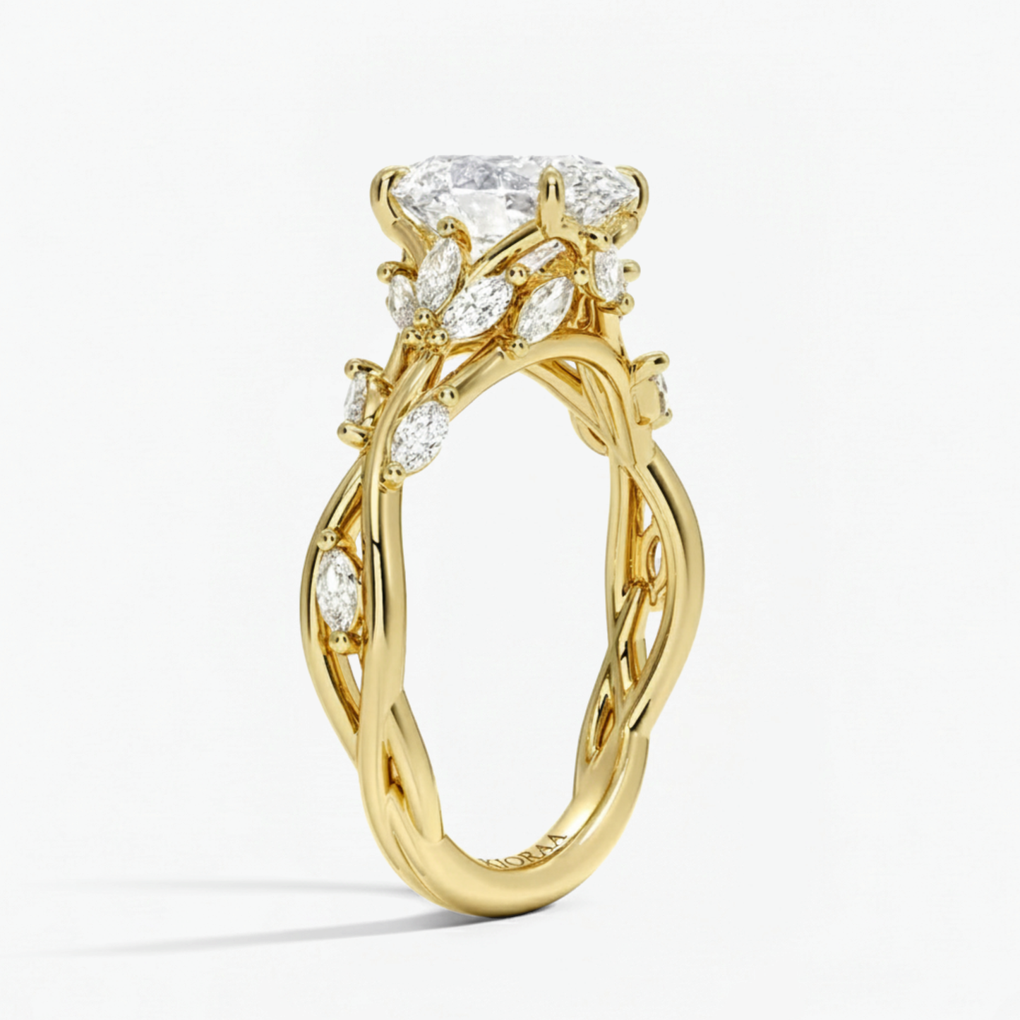 Nature Inspired Oval Engagement Ring