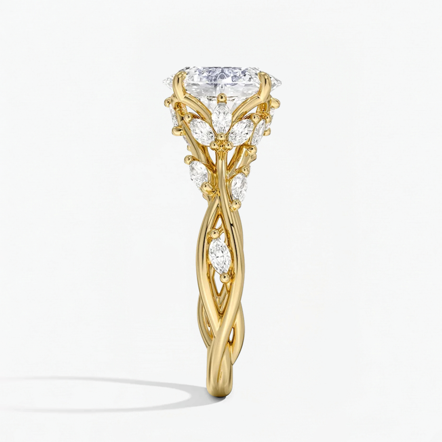 Nature Inspired Oval Engagement Ring