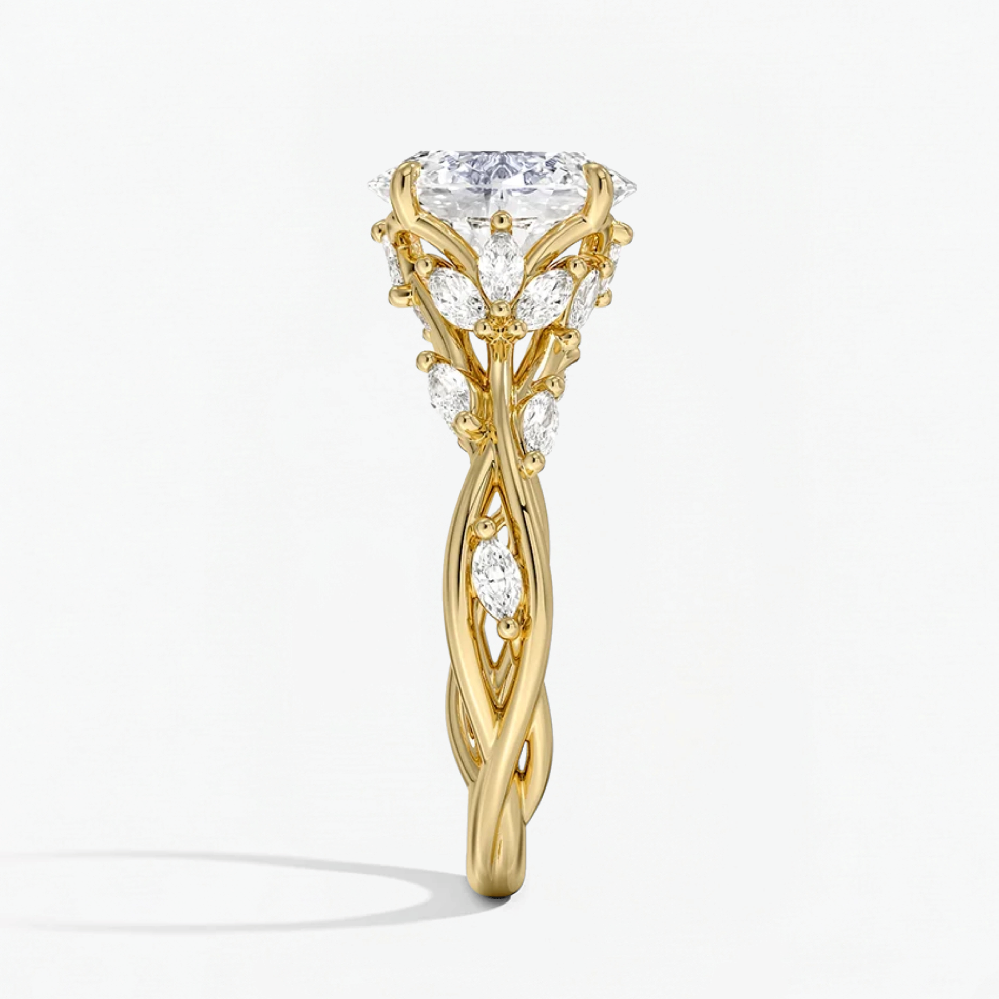 Nature Inspired Oval Engagement Ring