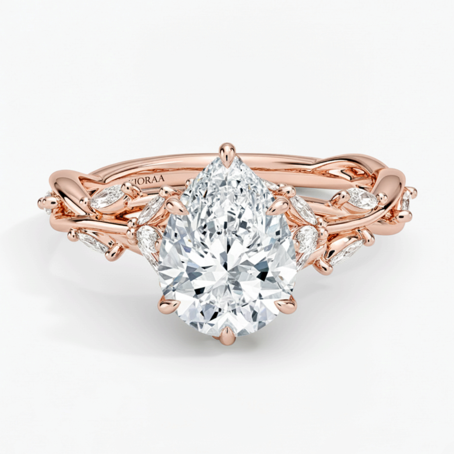 Nature Inspired Pear Engagement Ring