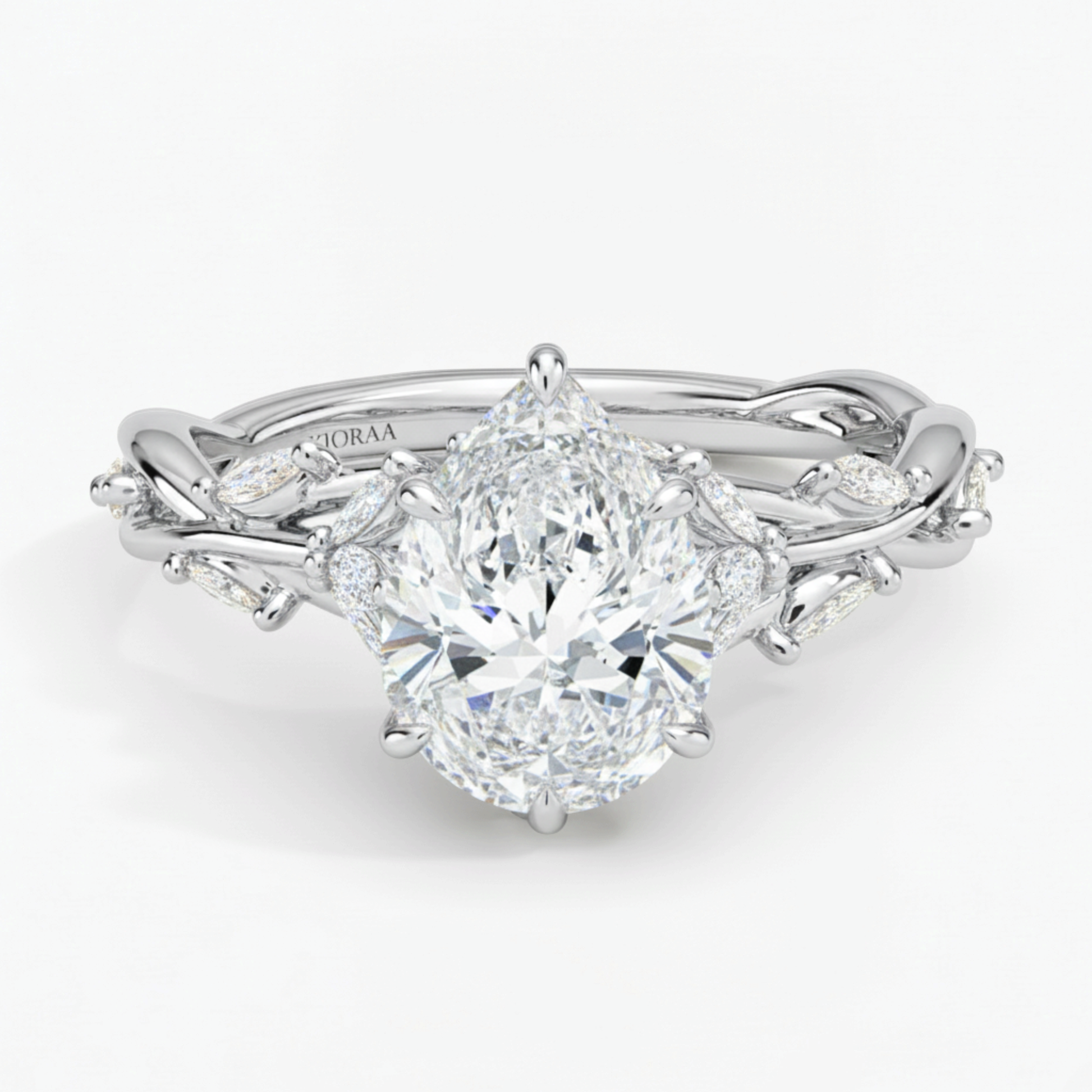 Nature Inspired Pear Engagement Ring