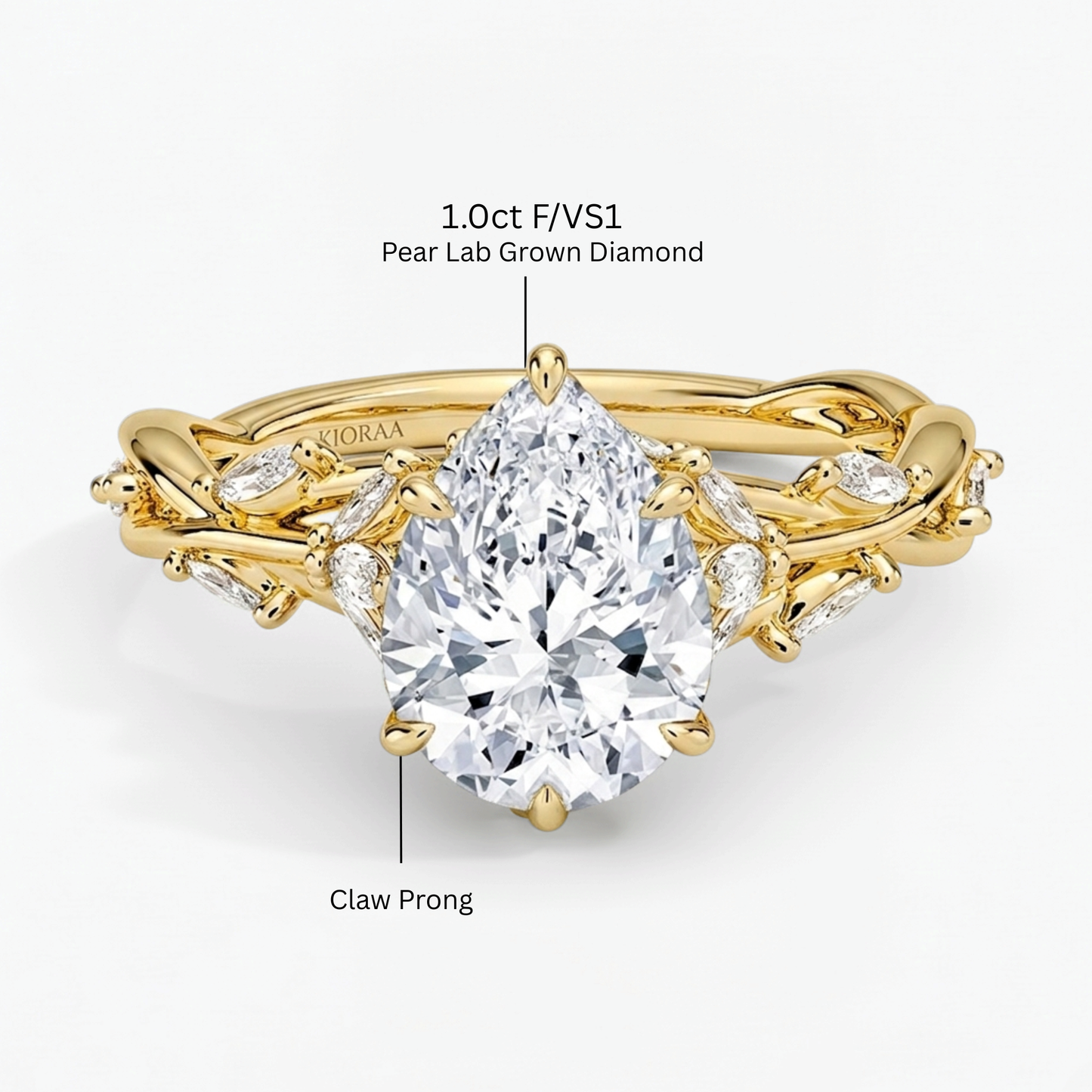 Nature Inspired Pear Engagement Ring