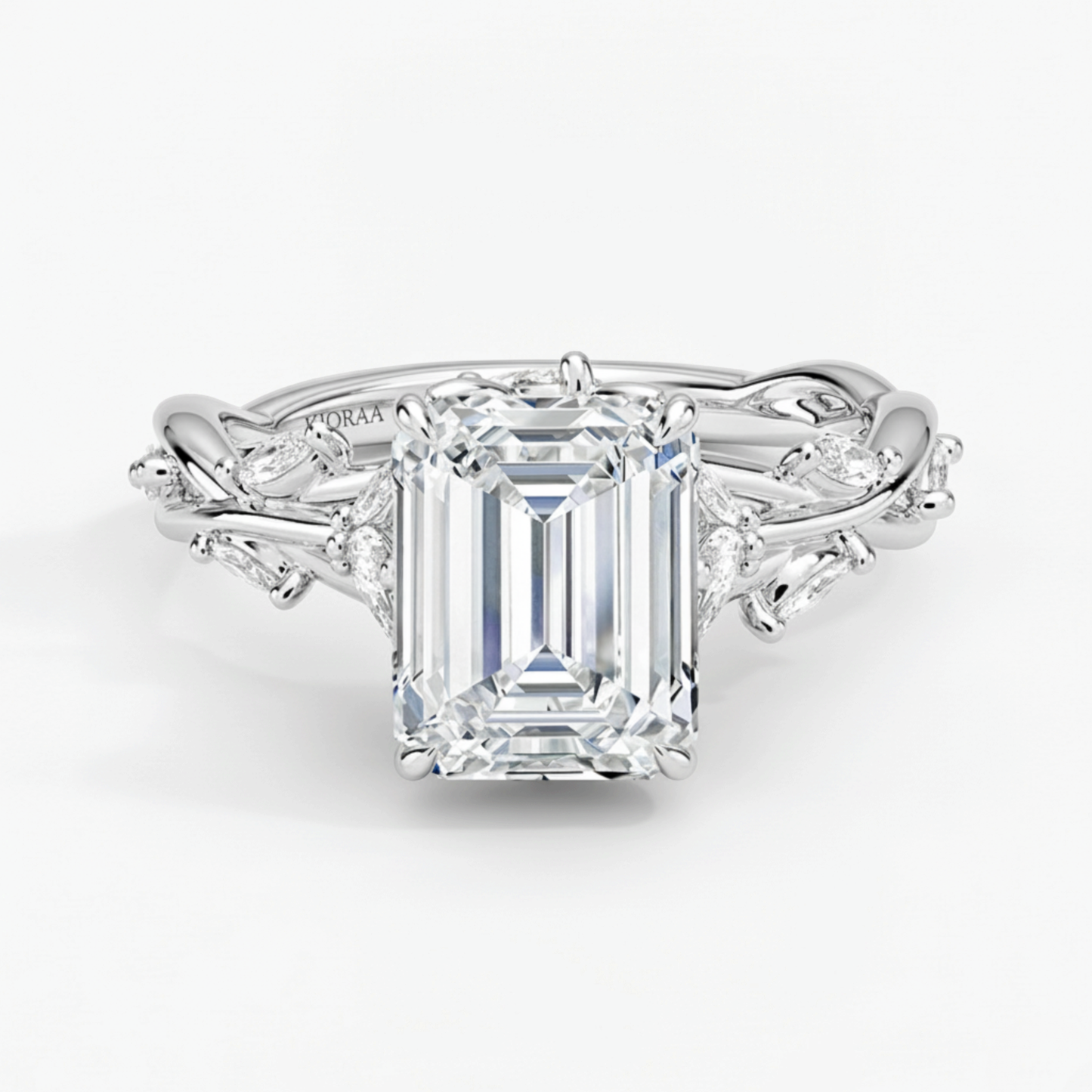 Nature Inspired Emerald Engagement Ring