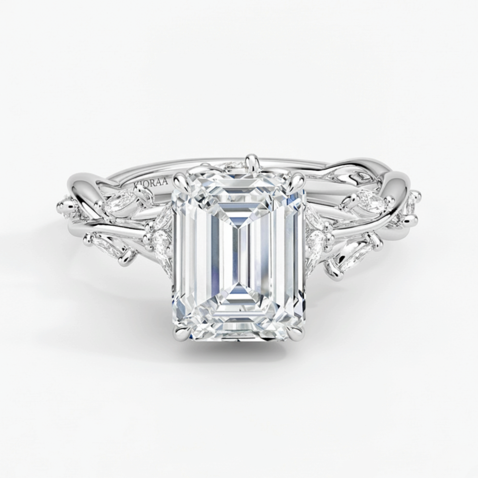 Nature Inspired Emerald Engagement Ring