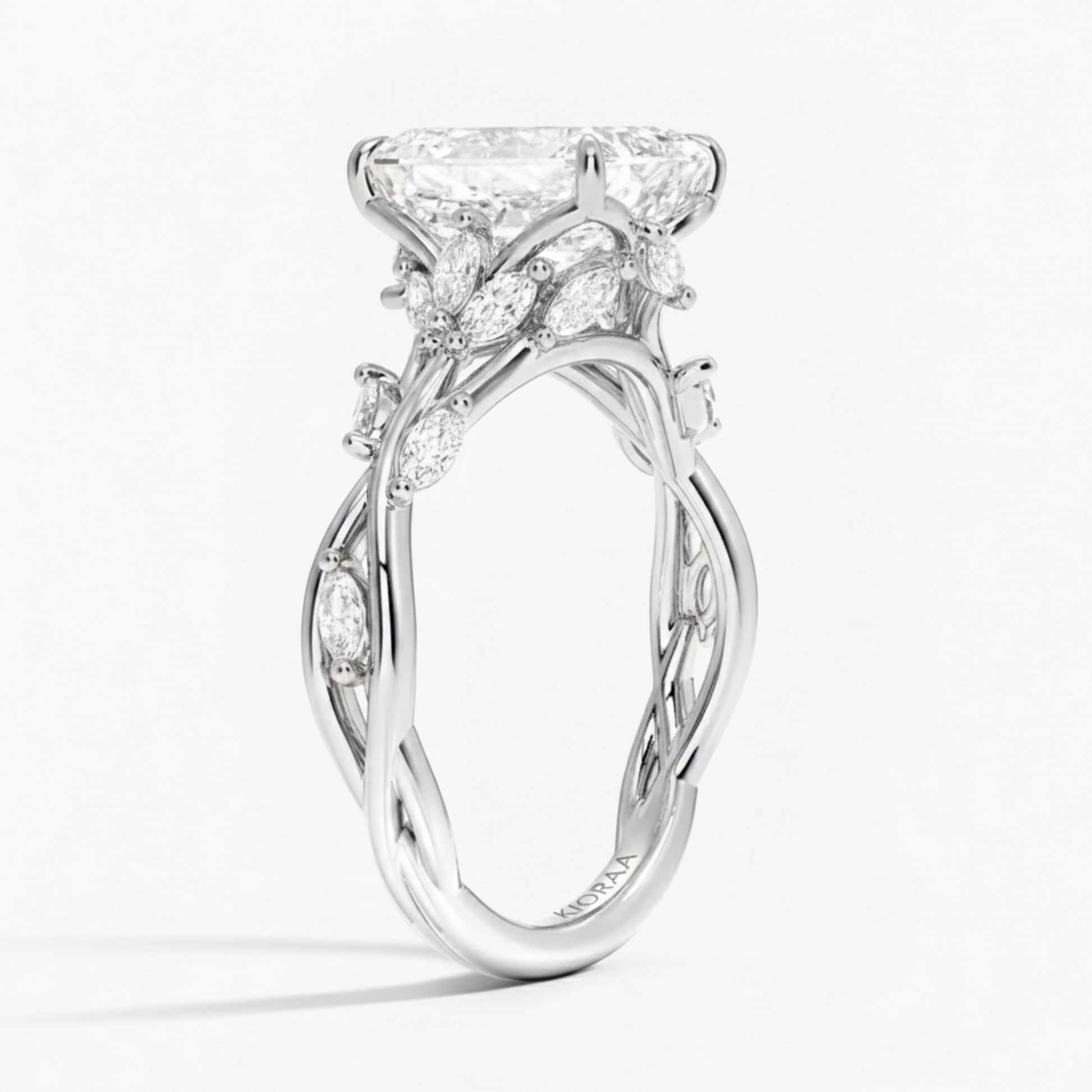 Nature Inspired Emerald Engagement Ring