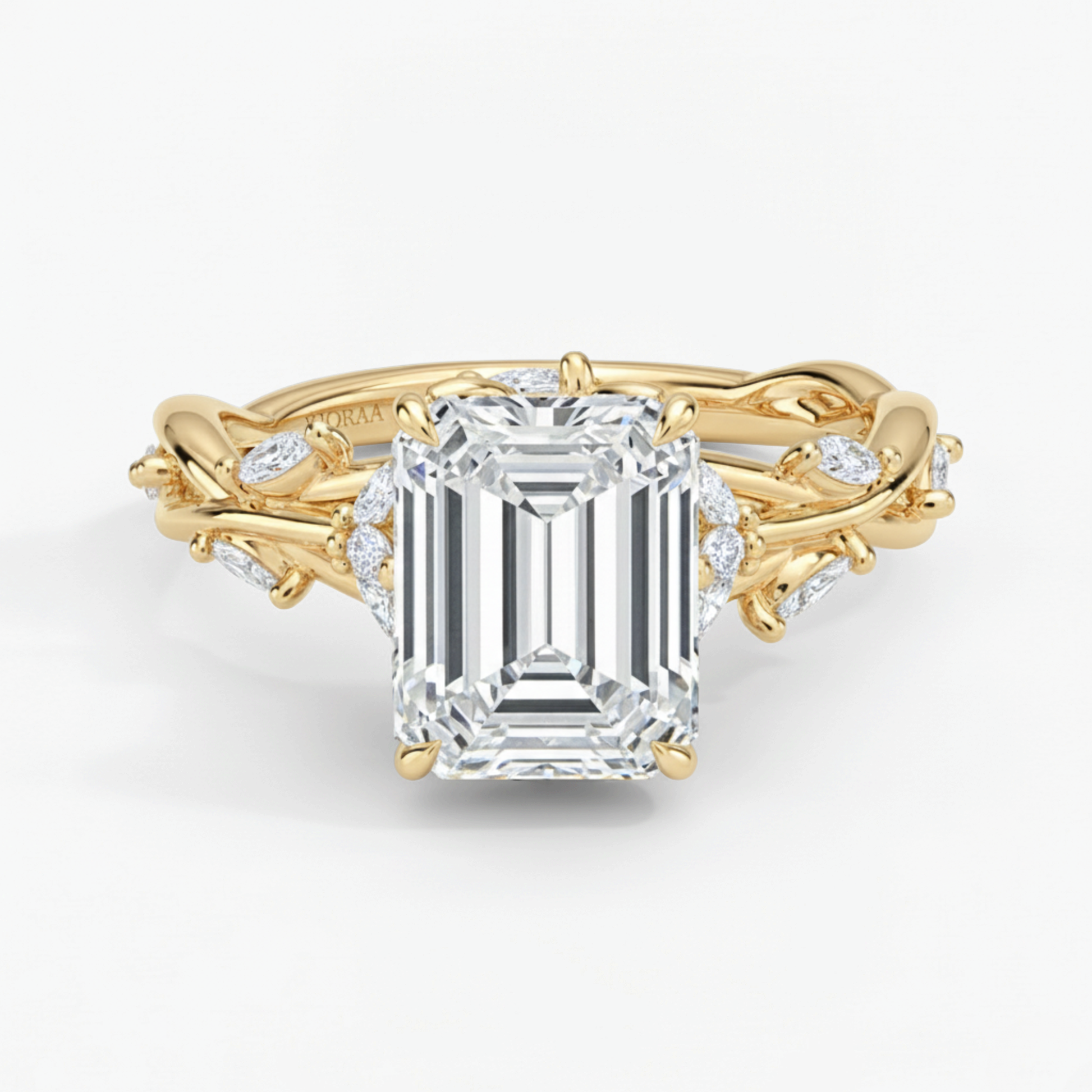 Nature Inspired Emerald Engagement Ring