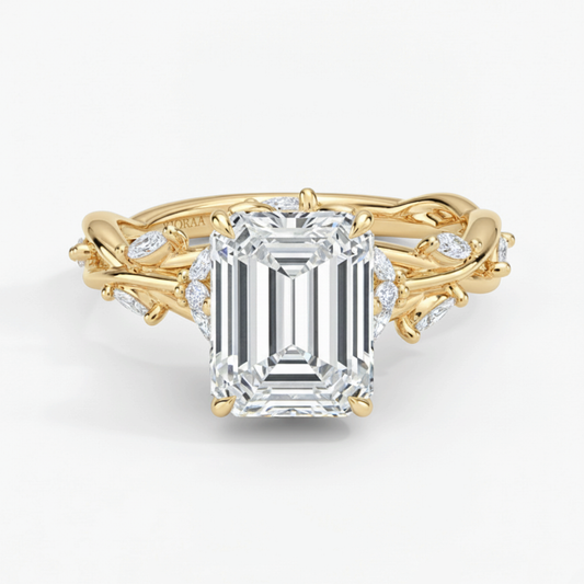 Nature Inspired Emerald Engagement Ring