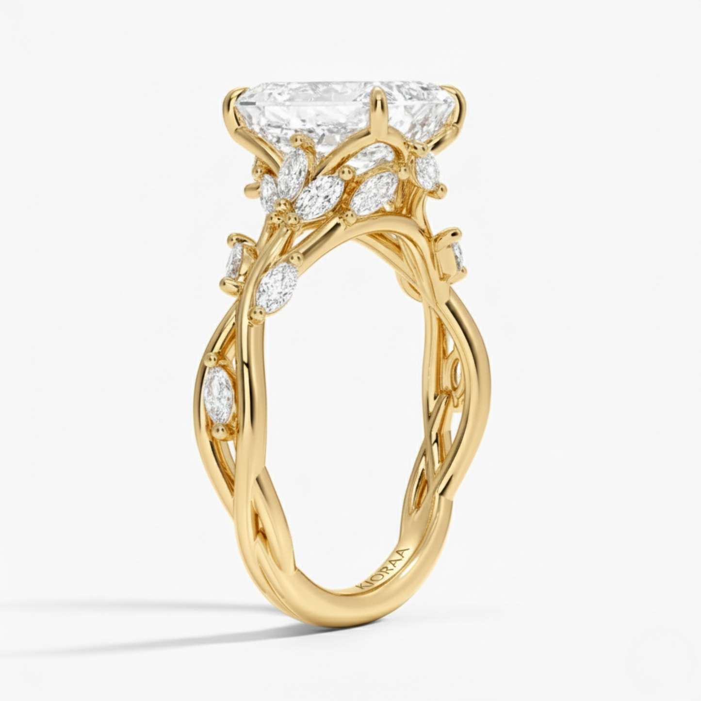 Nature Inspired Emerald Engagement Ring