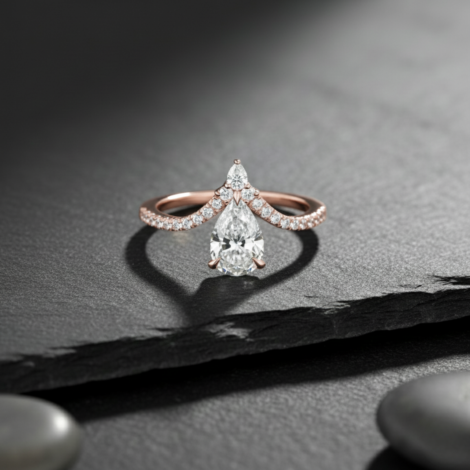Pear Shape Lab Grown Diamond Engagement Ring