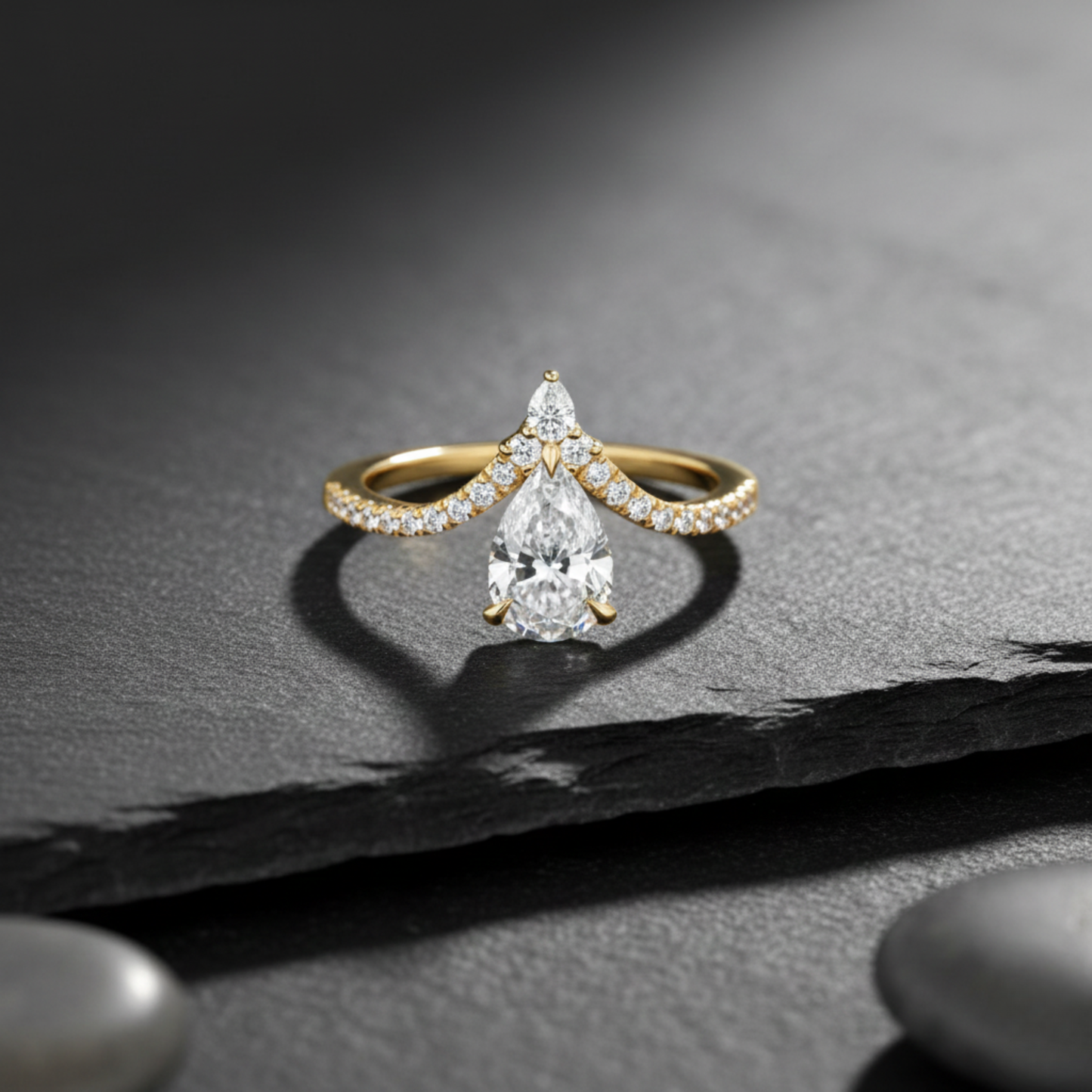 Pear Shape Lab Grown Diamond Engagement Ring
