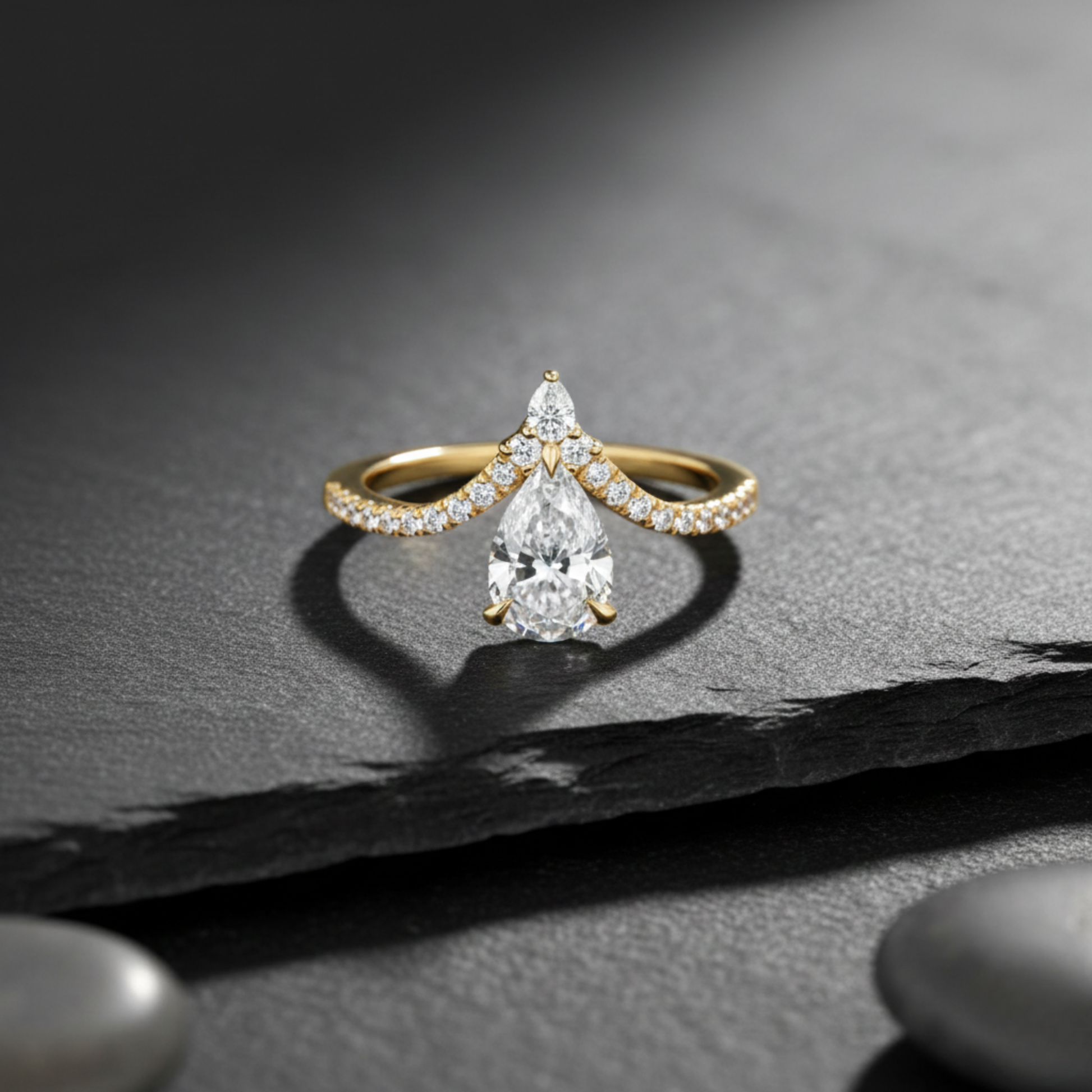 Pear Shape Lab Grown Diamond Engagement Ring