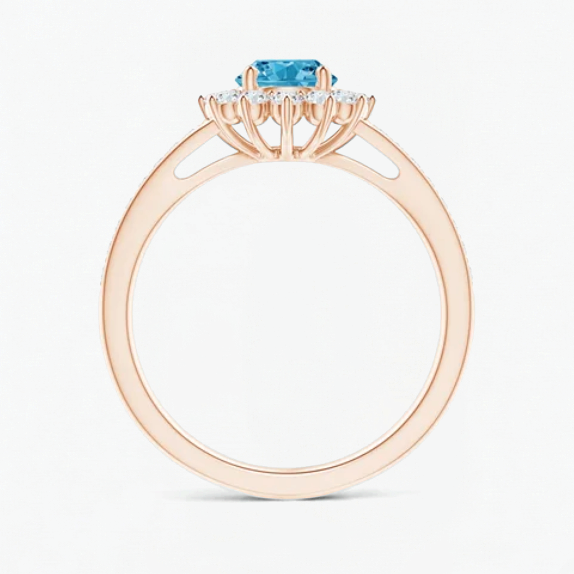 Classic Petal Fancy Blue Diamond Engagement Ring