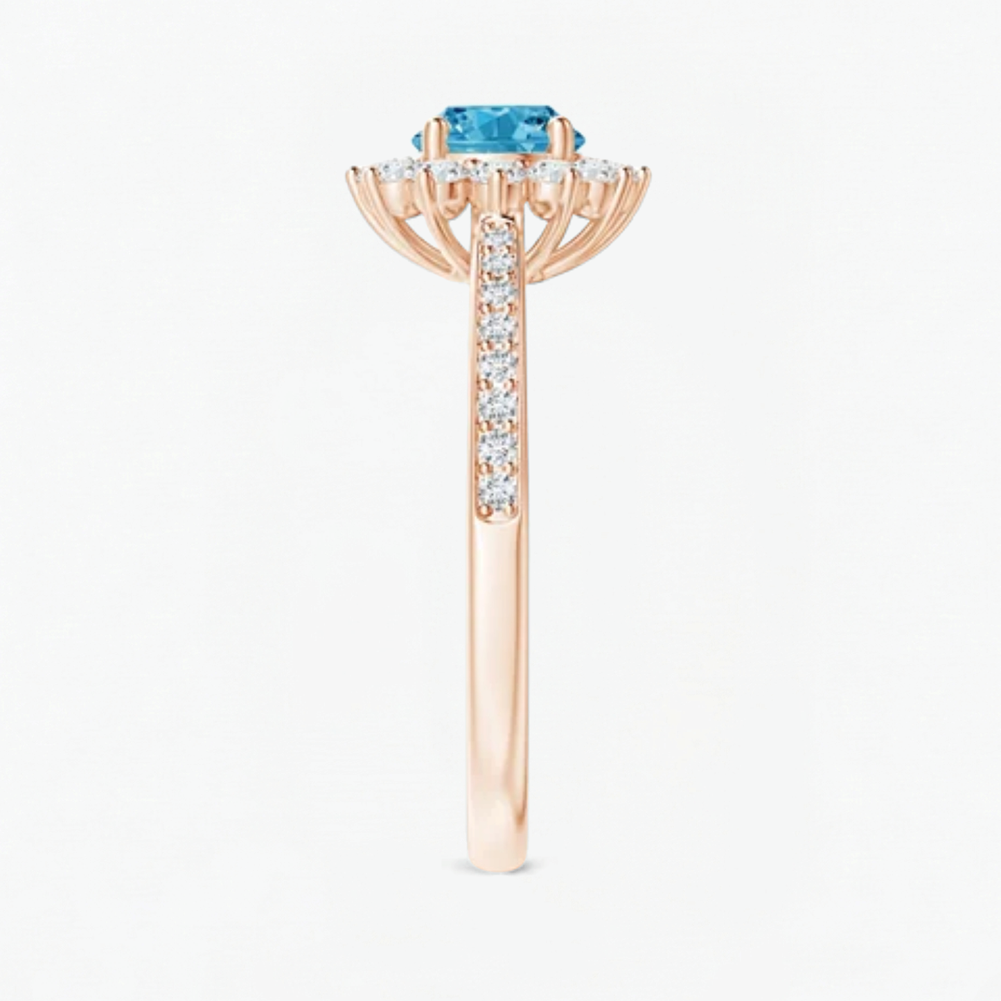 Classic Petal Fancy Blue Diamond Engagement Ring