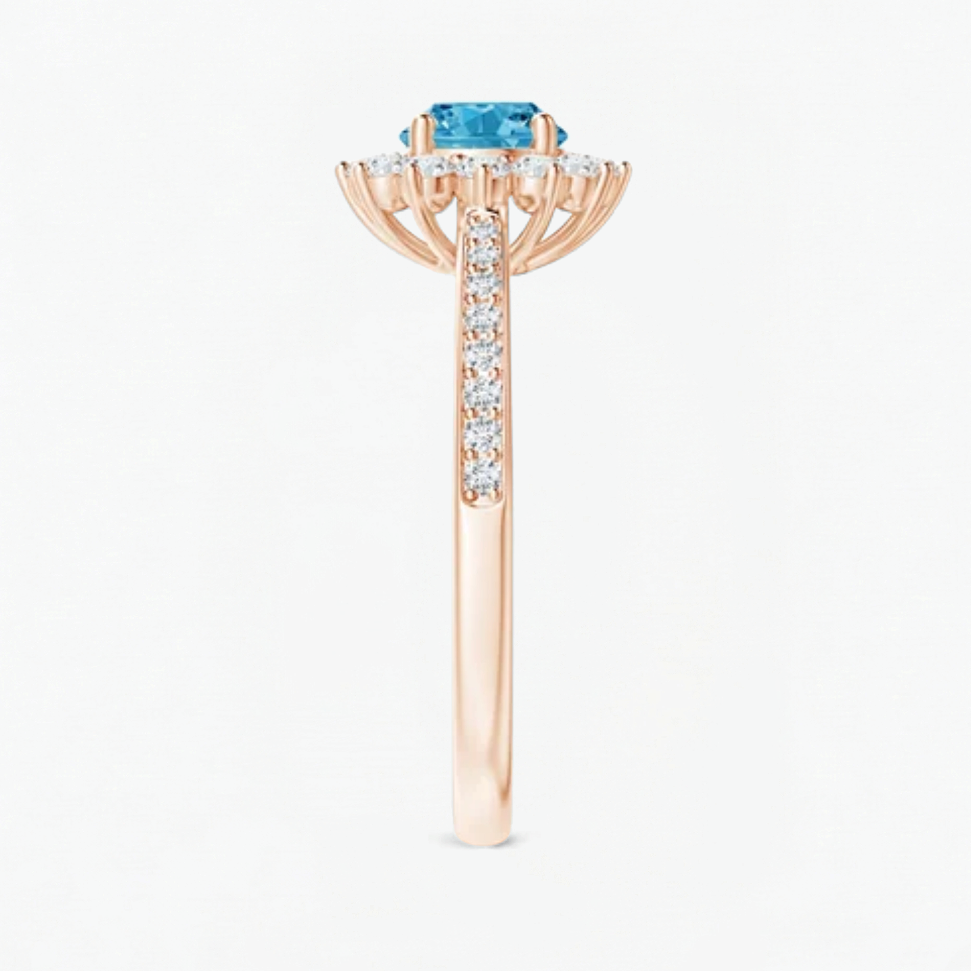 Classic Petal Fancy Blue Diamond Engagement Ring