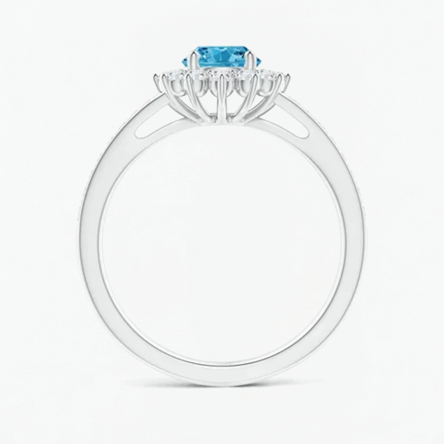 Classic Petal Fancy Blue Diamond Engagement Ring