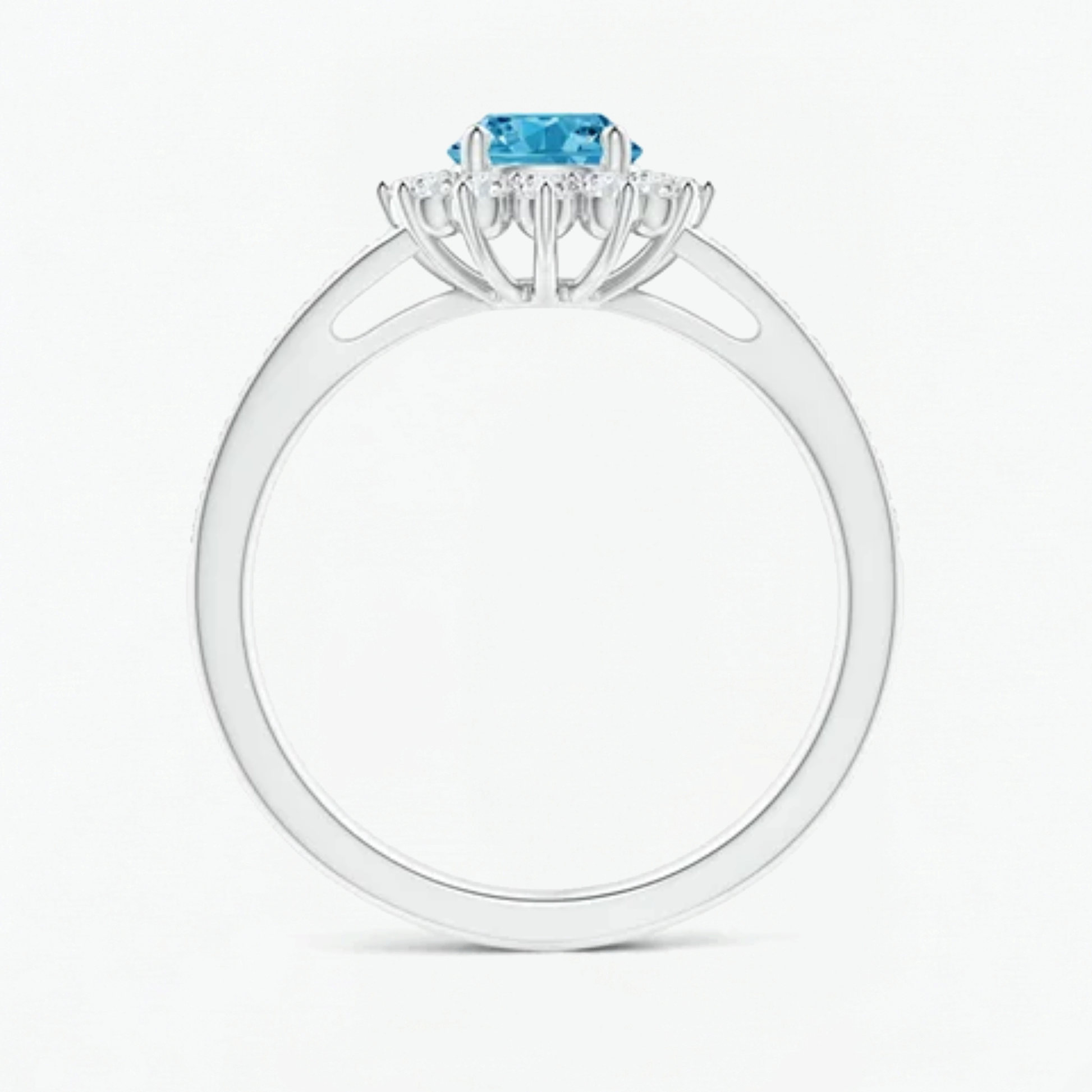 Classic Petal Fancy Blue Diamond Engagement Ring