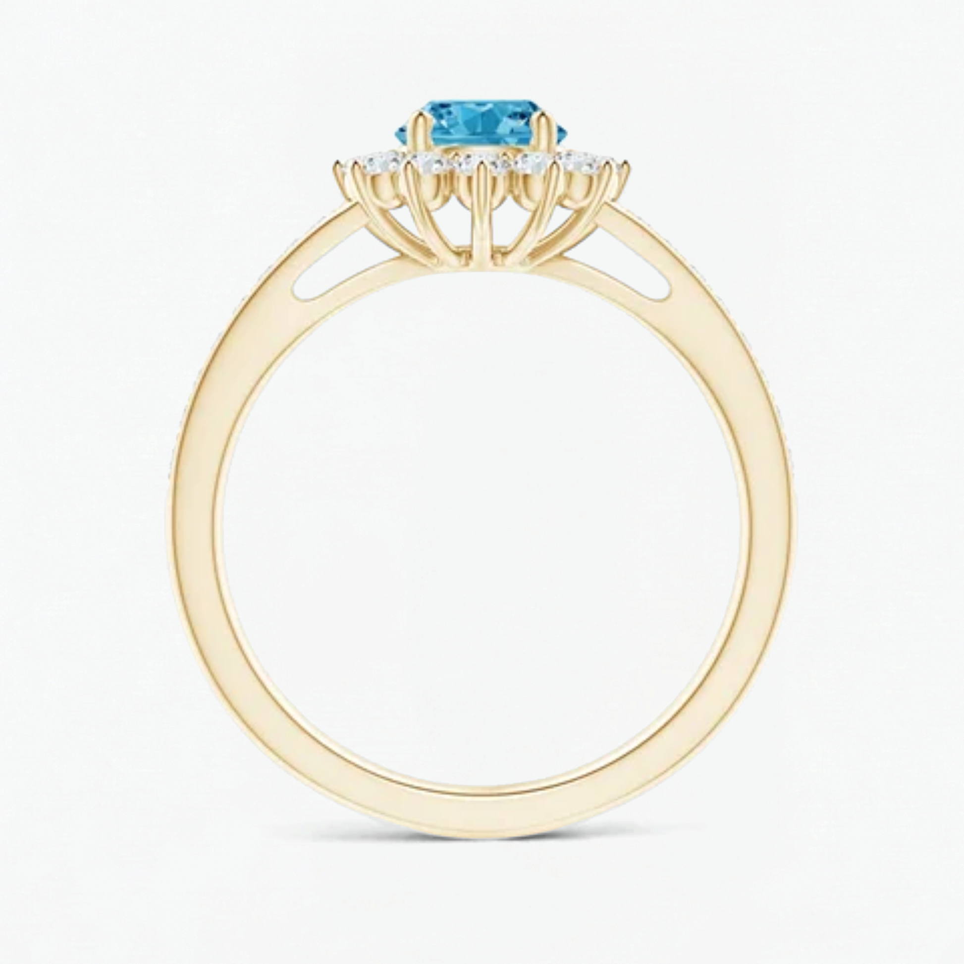 Classic Petal Fancy Blue Diamond Engagement Ring