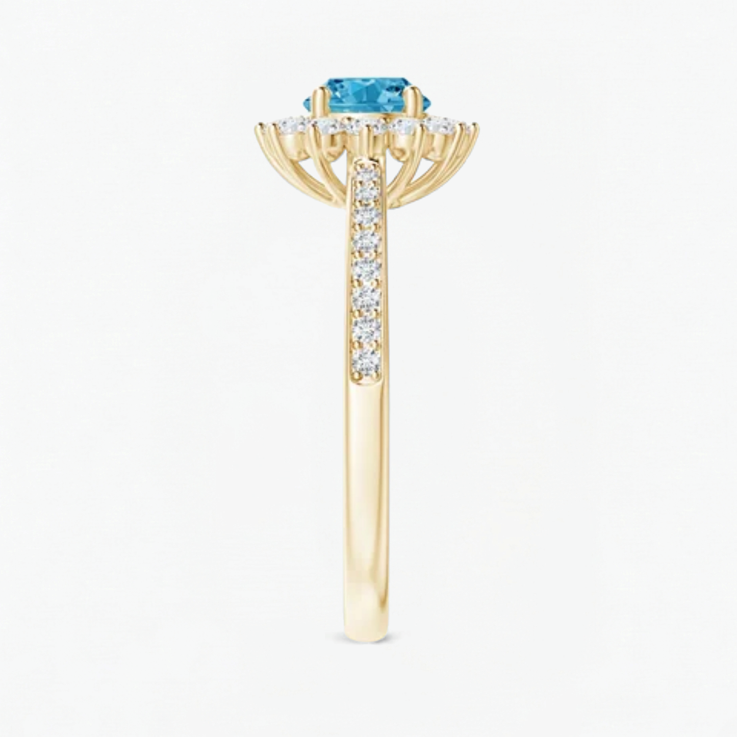 Classic Petal Fancy Blue Diamond Engagement Ring