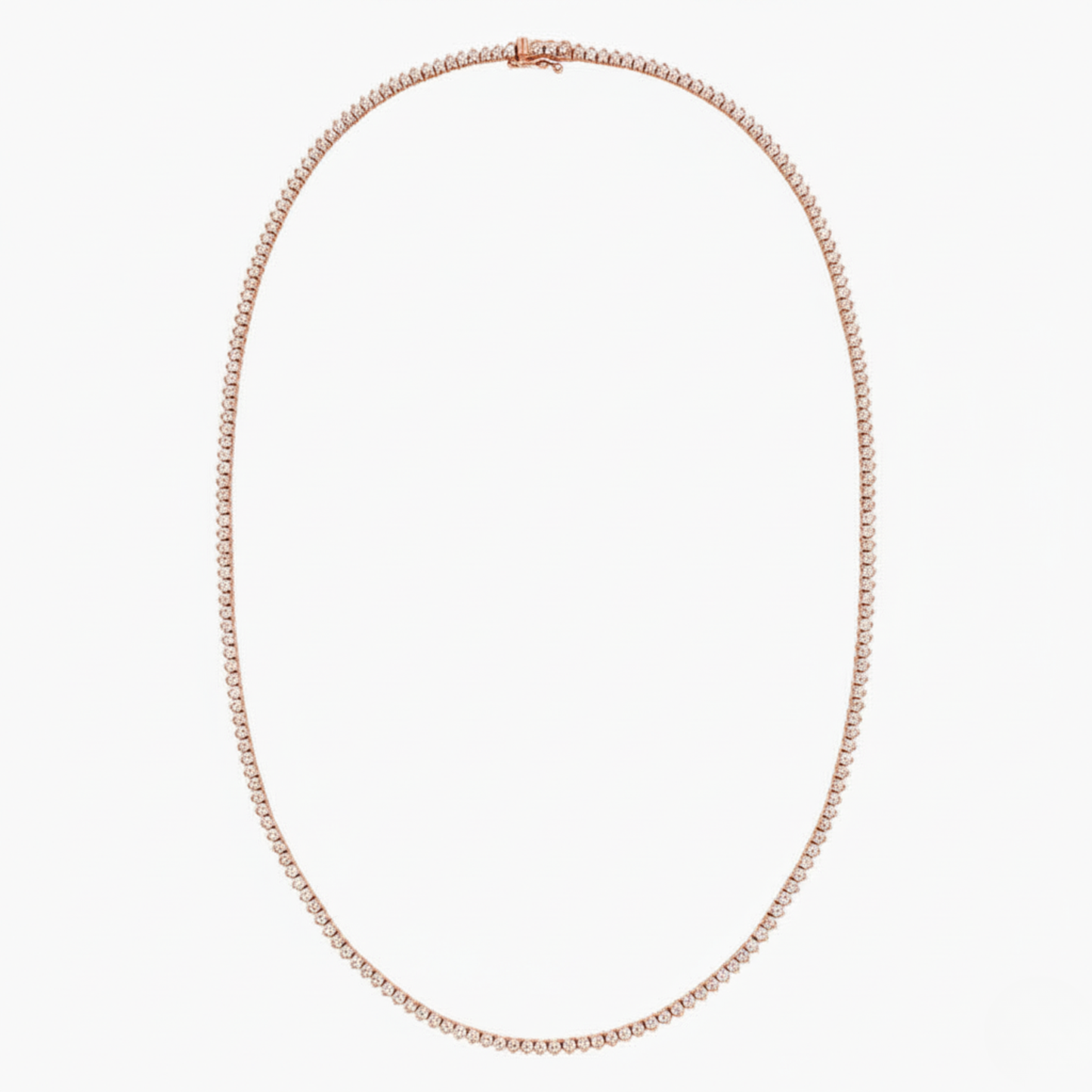 Three Prong Lab Diamond Tennis Necklace