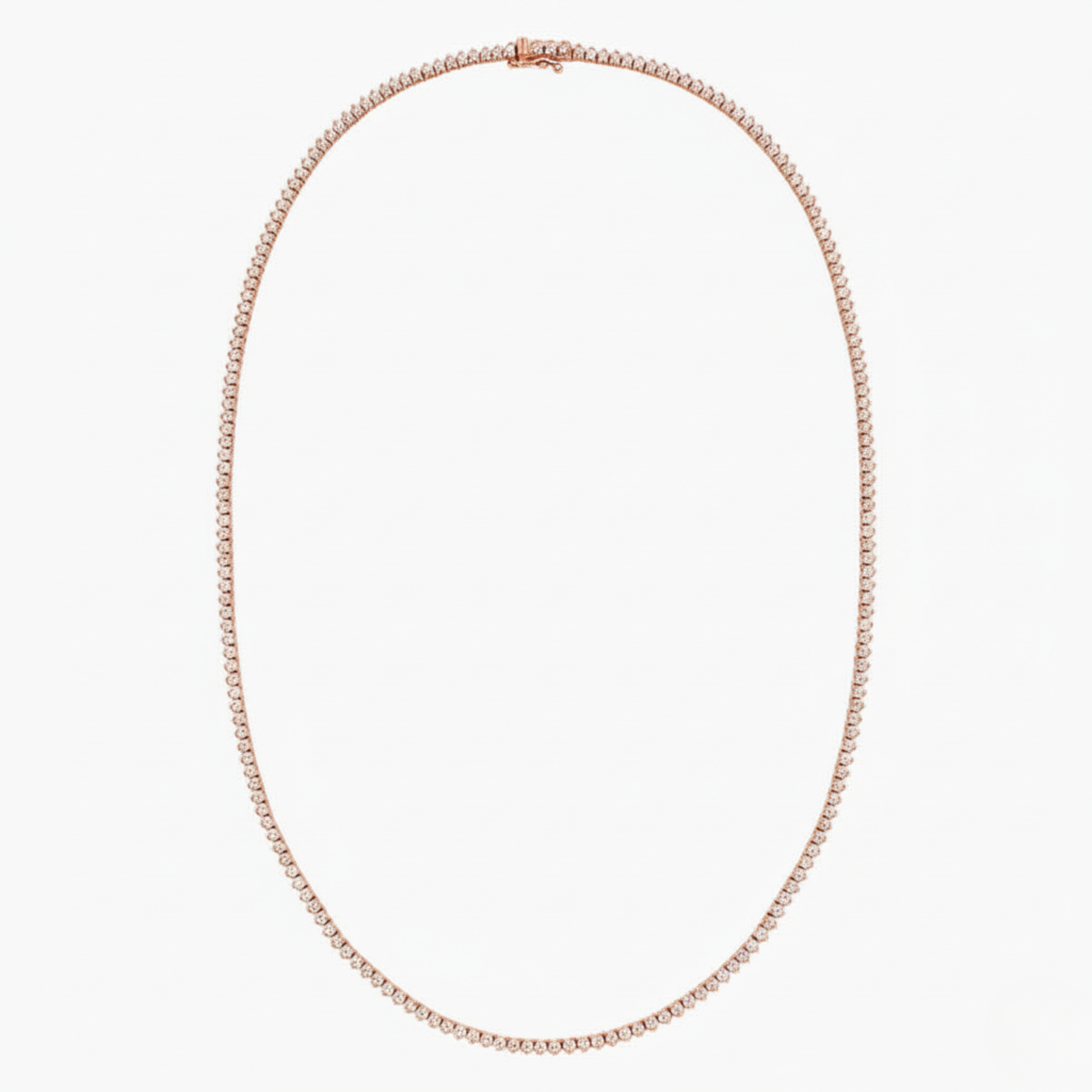 Three Prong Lab Diamond Tennis Necklace
