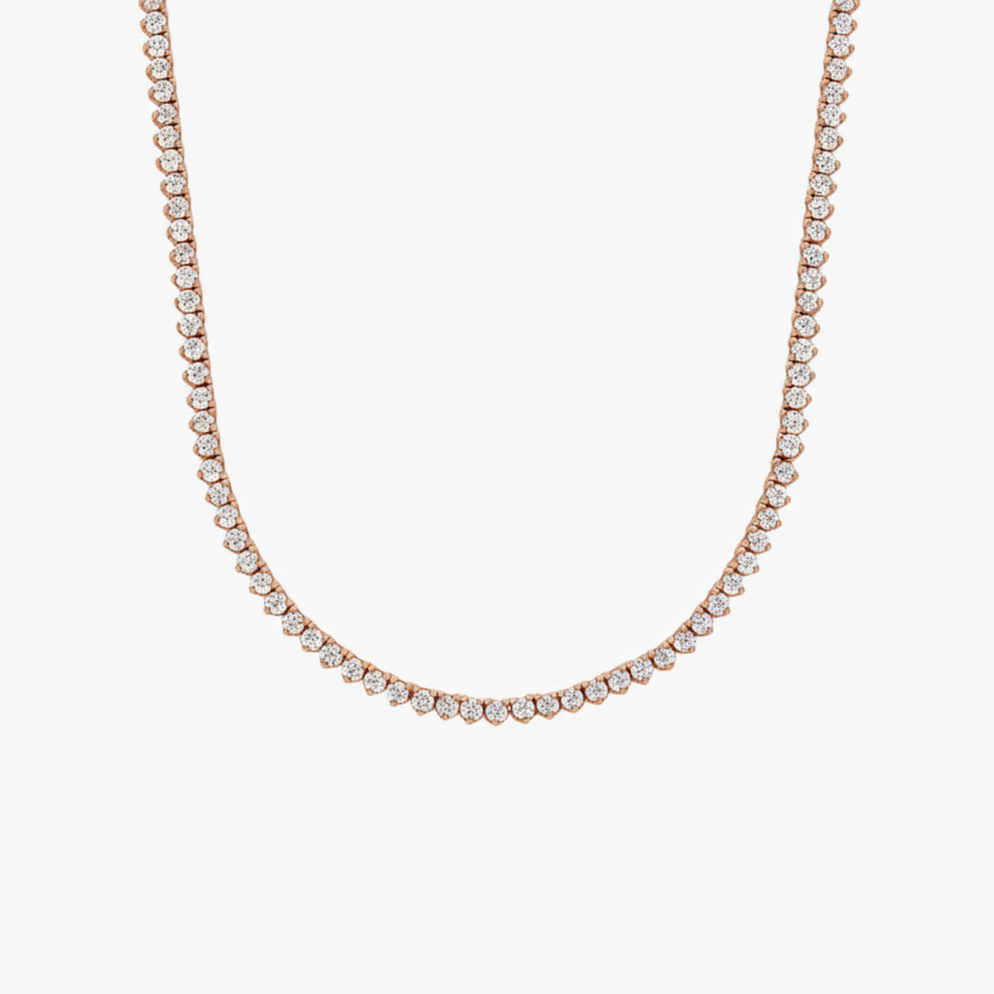 Three Prong Lab Diamond Tennis Necklace