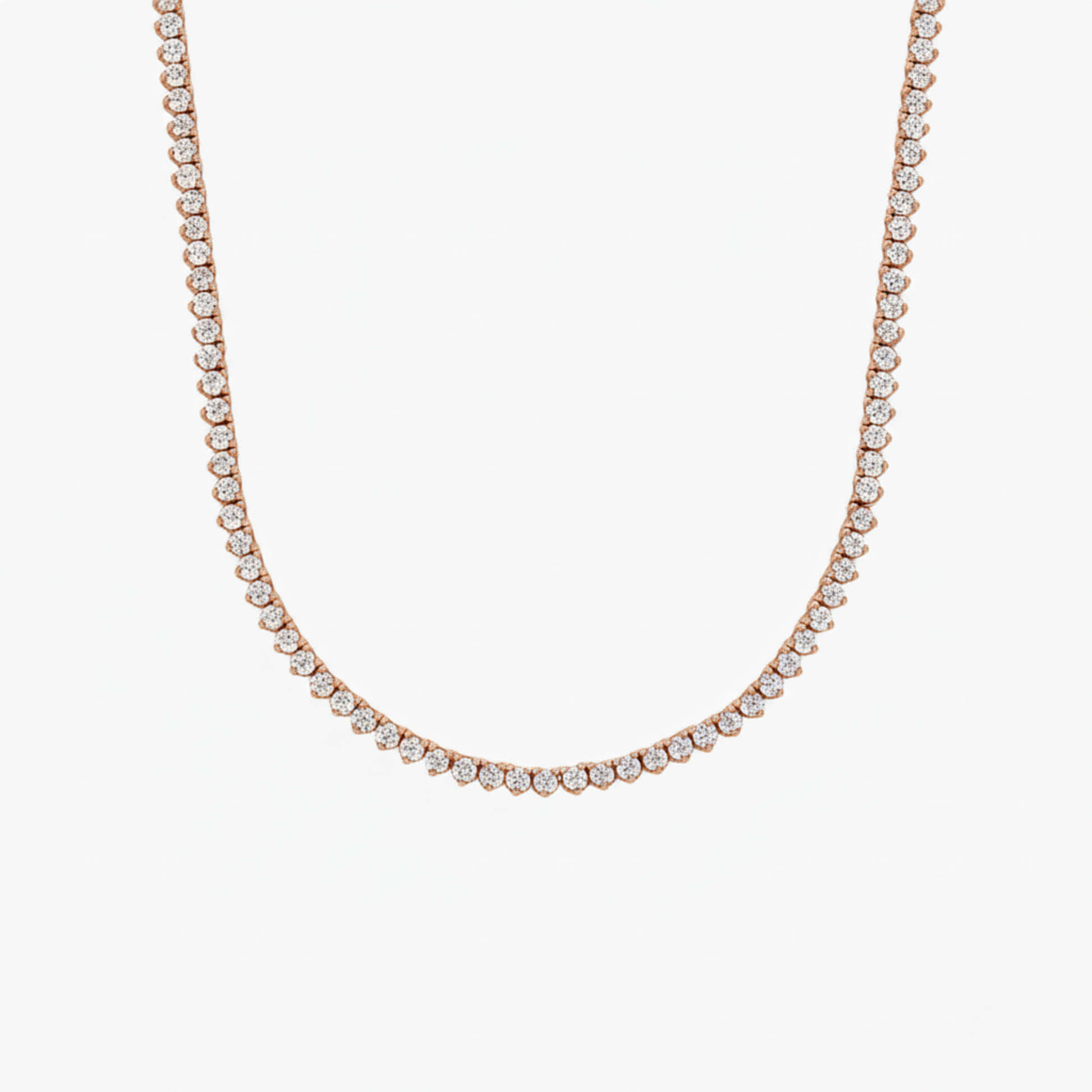 Three Prong Lab Diamond Tennis Necklace