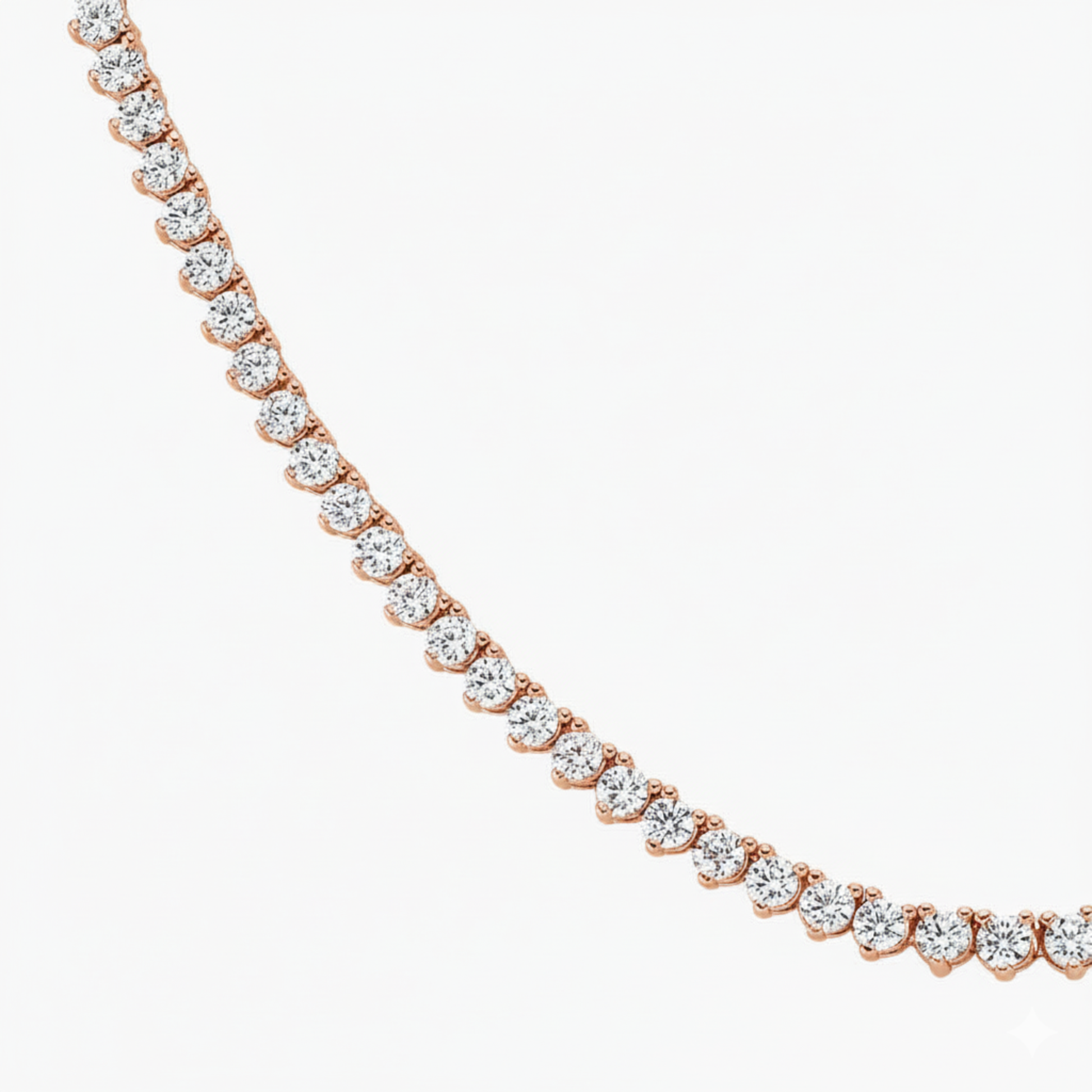Three Prong Lab Diamond Tennis Necklace