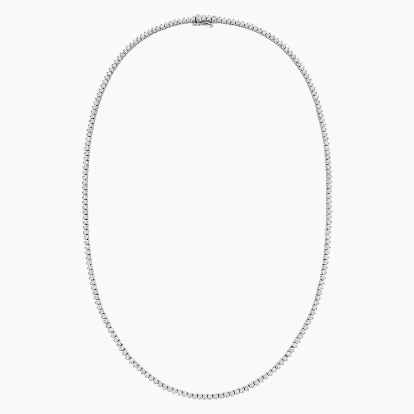 Three Prong Lab Diamond Tennis Necklace