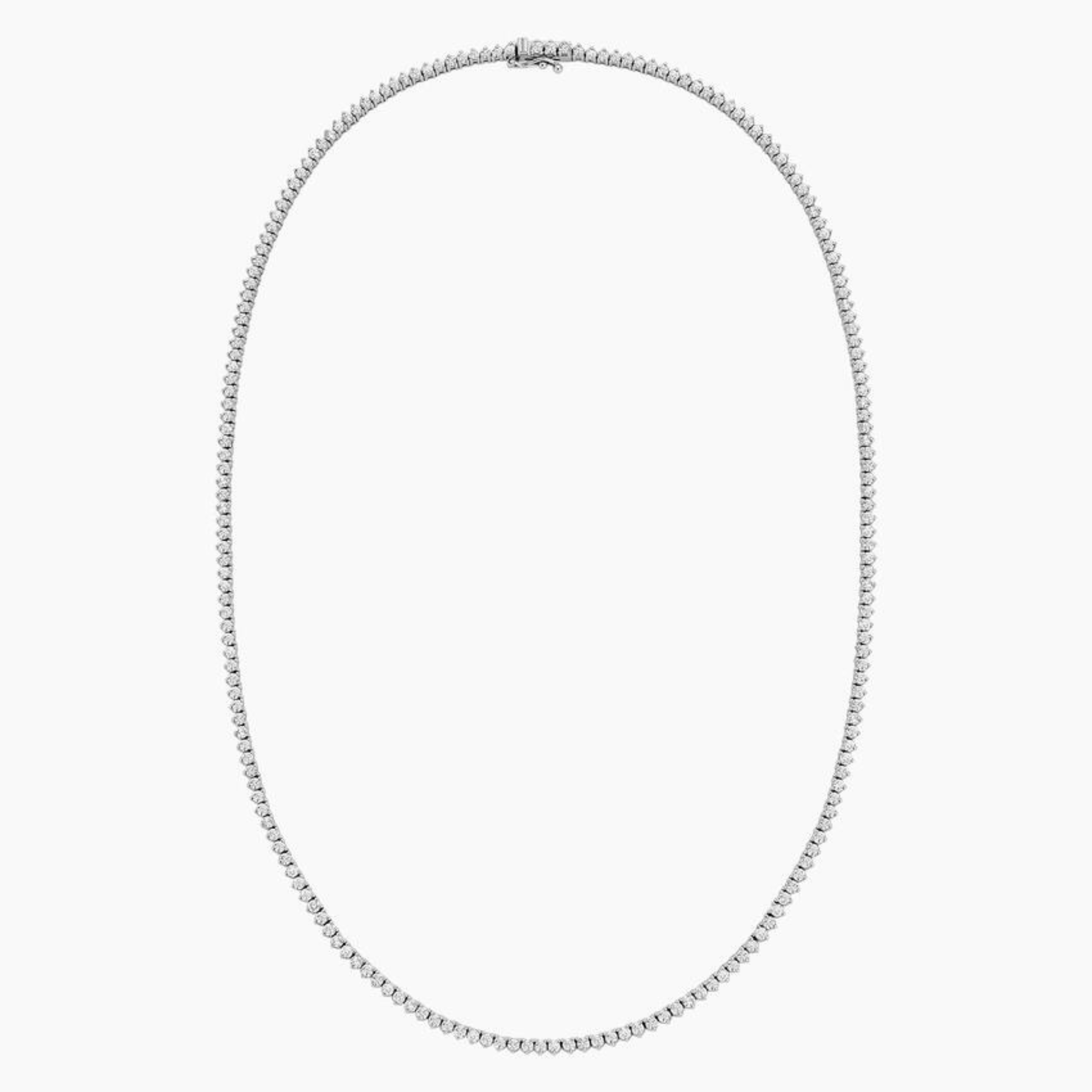 Three Prong Lab Diamond Tennis Necklace