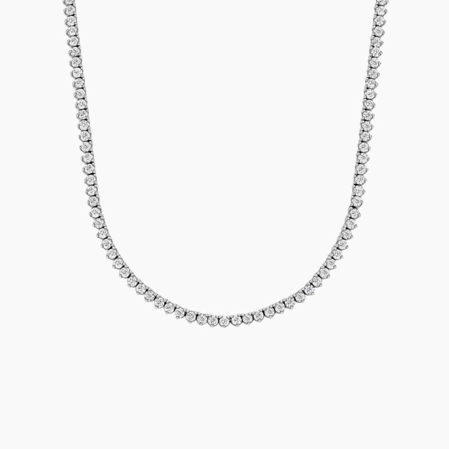Three Prong Lab Diamond Tennis Necklace