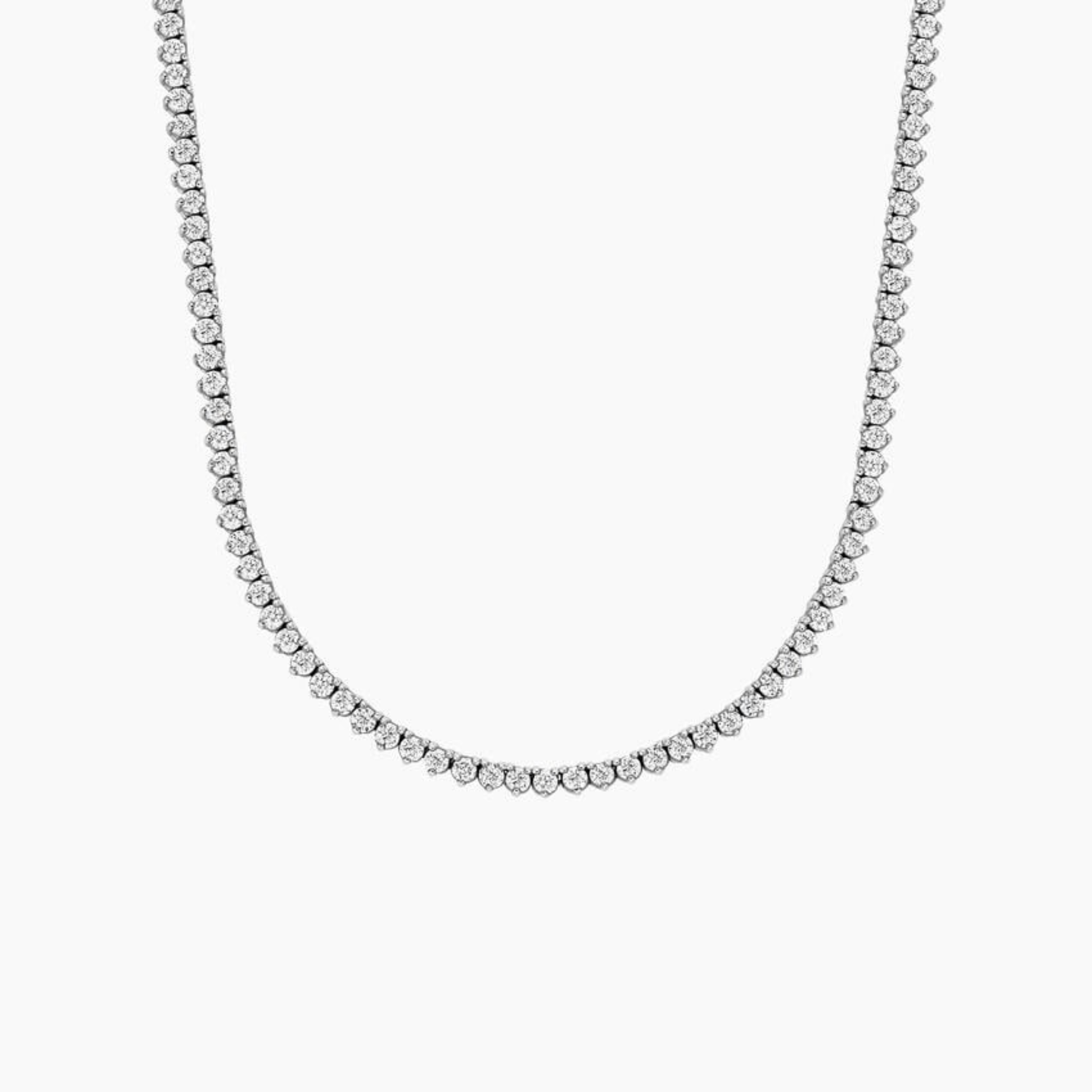 Three Prong Lab Diamond Tennis Necklace