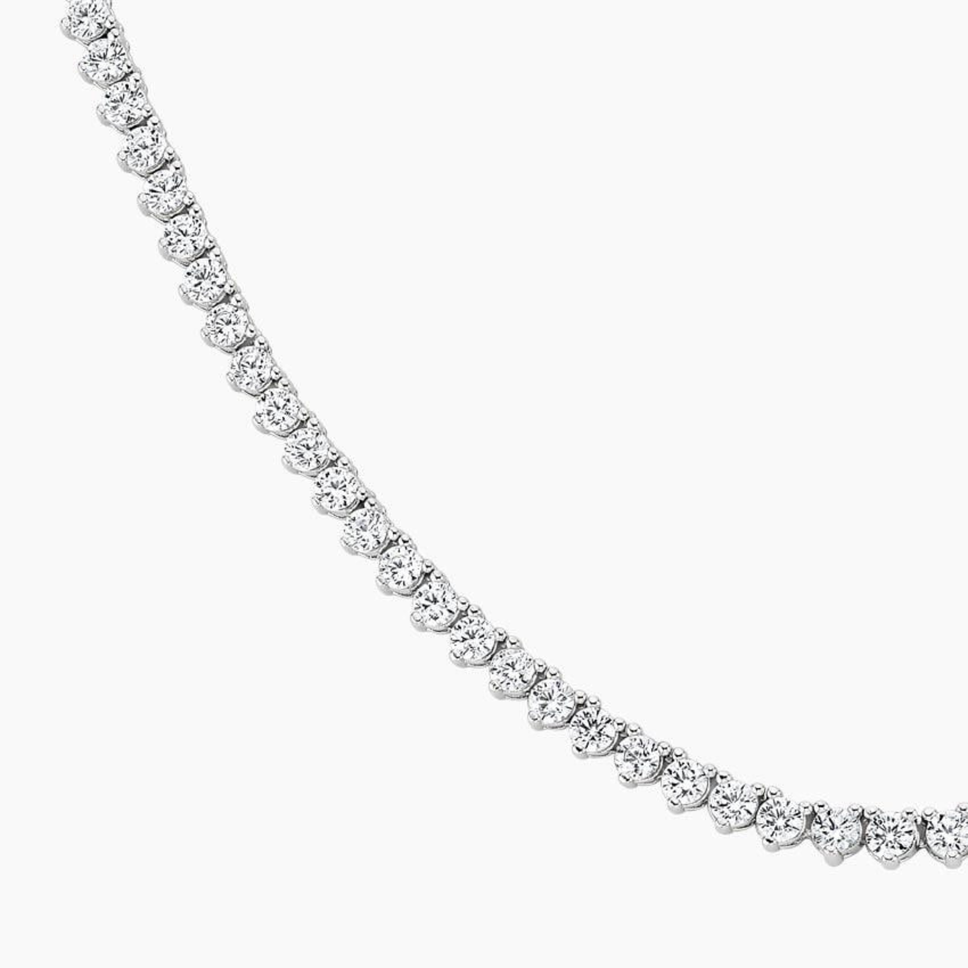 Three Prong Lab Diamond Tennis Necklace