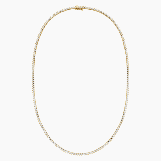 Three Prong Lab Diamond Tennis Necklace