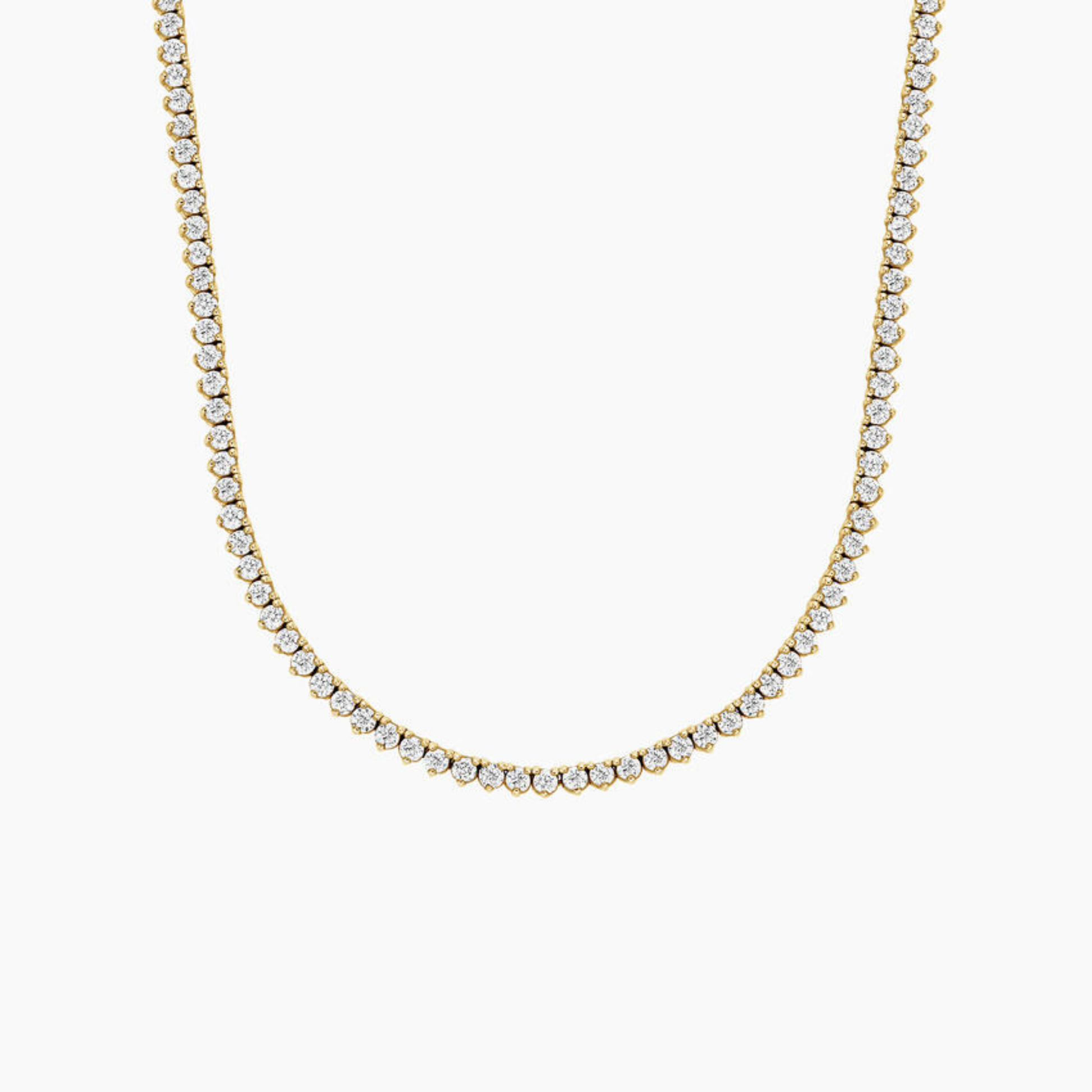 Three Prong Lab Diamond Tennis Necklace