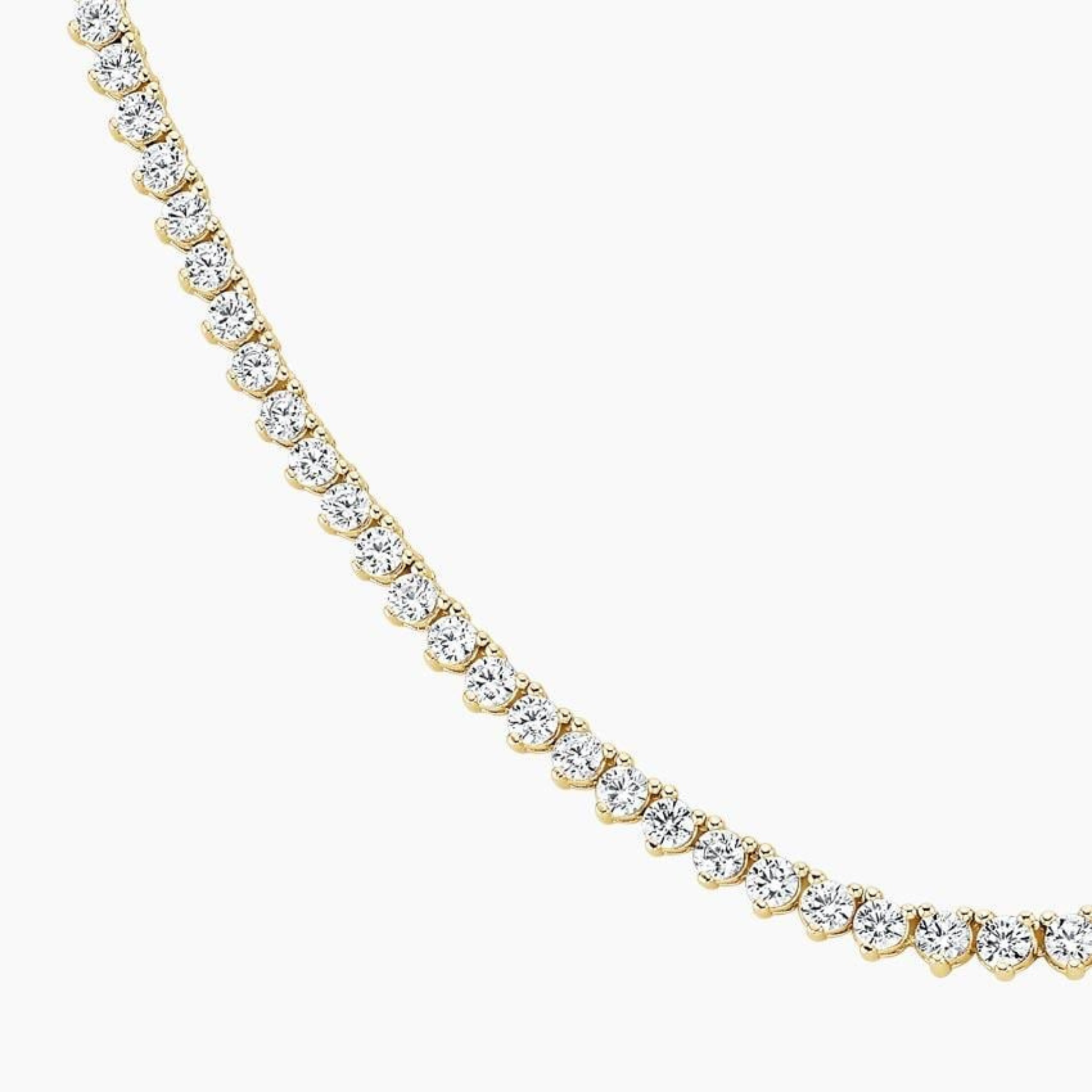 Three Prong Lab Diamond Tennis Necklace