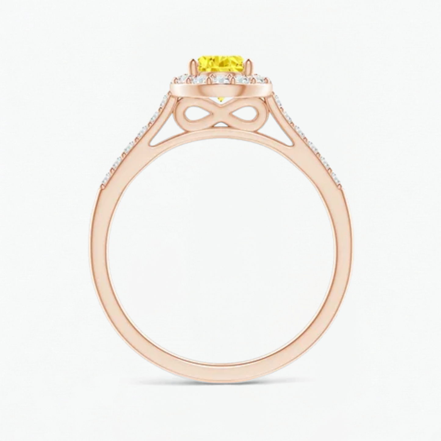 Fancy Yellow Pear Diamond Halo Engagement Ring