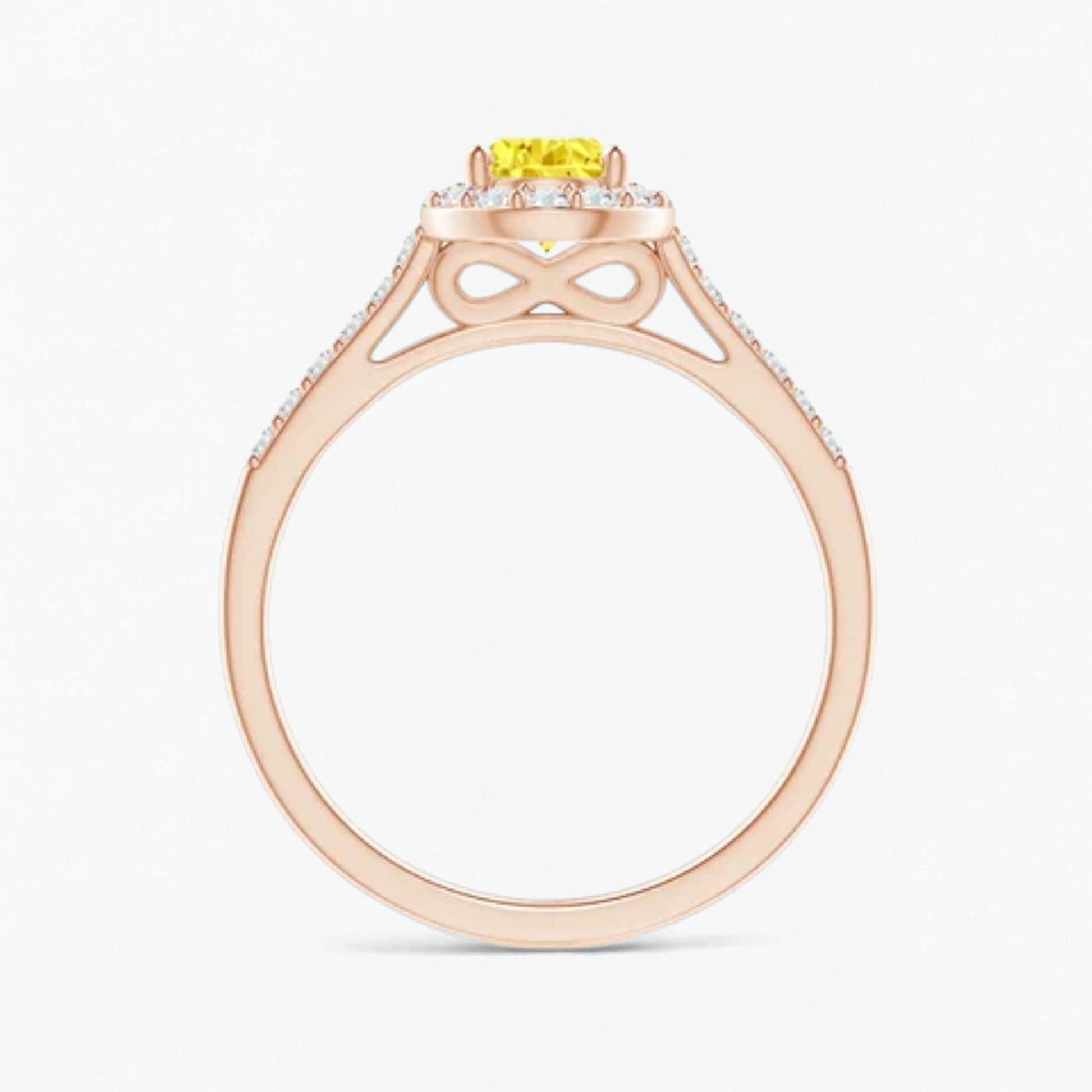 Fancy Yellow Pear Diamond Halo Engagement Ring