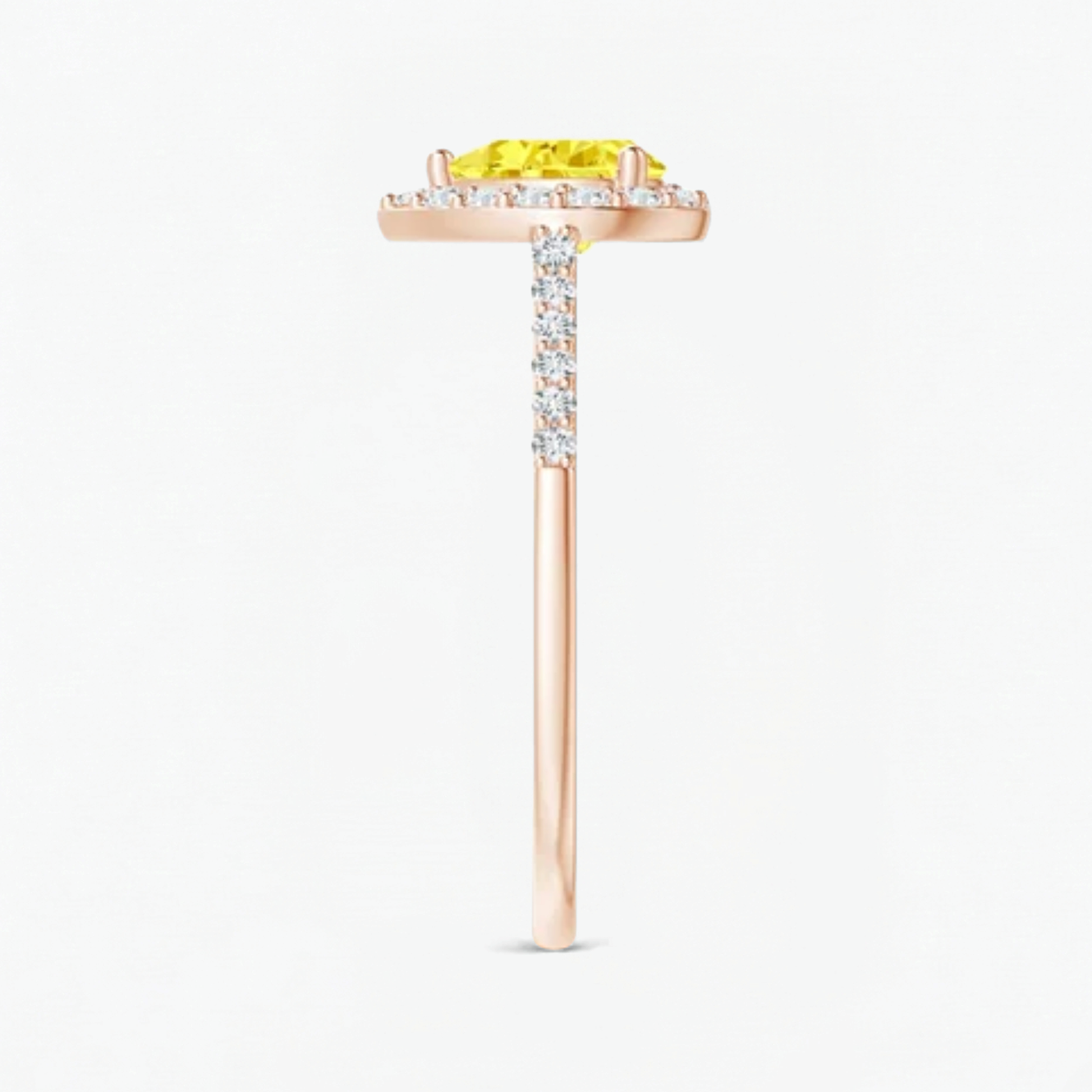 Fancy Yellow Pear Diamond Halo Engagement Ring