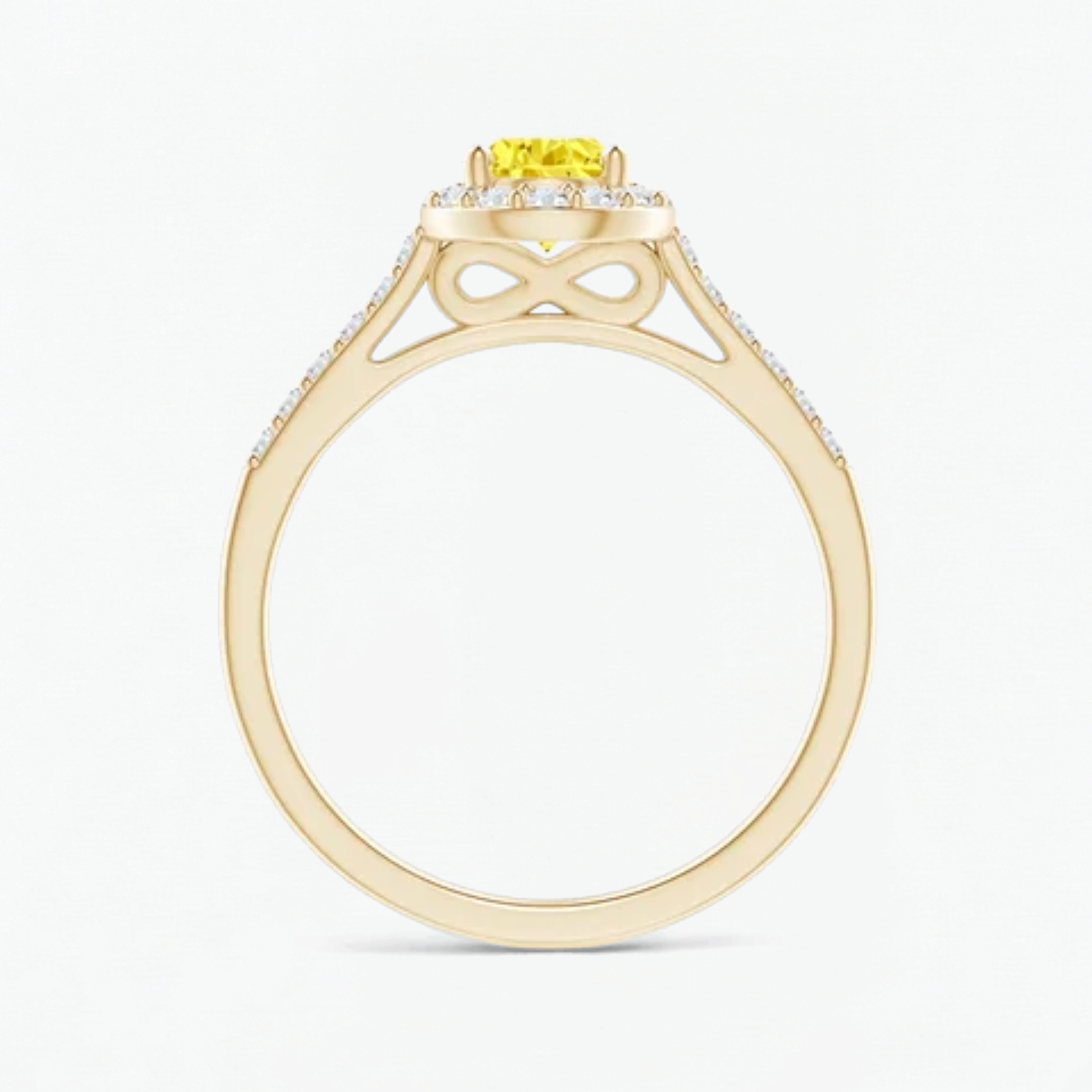 Fancy Yellow Pear Diamond Halo Engagement Ring