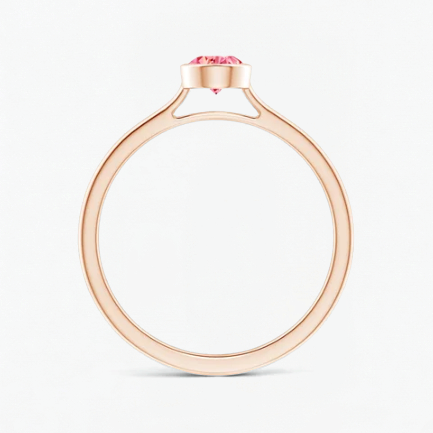 Classic Simple Fancy Pink Pear Bezel Solitaire Engagement Ring